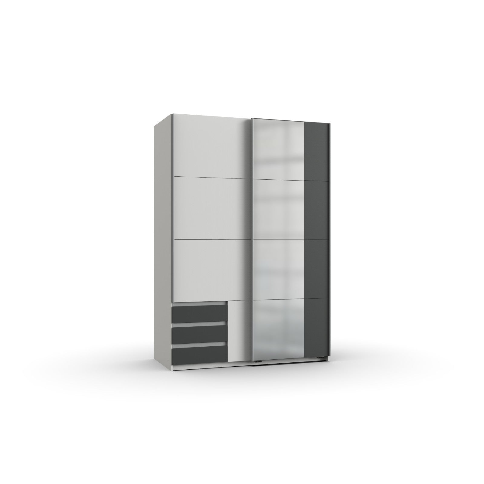 Wimex - Kleerkast Emden - X57774 - Wit/Grafiet - 135x198x65cm