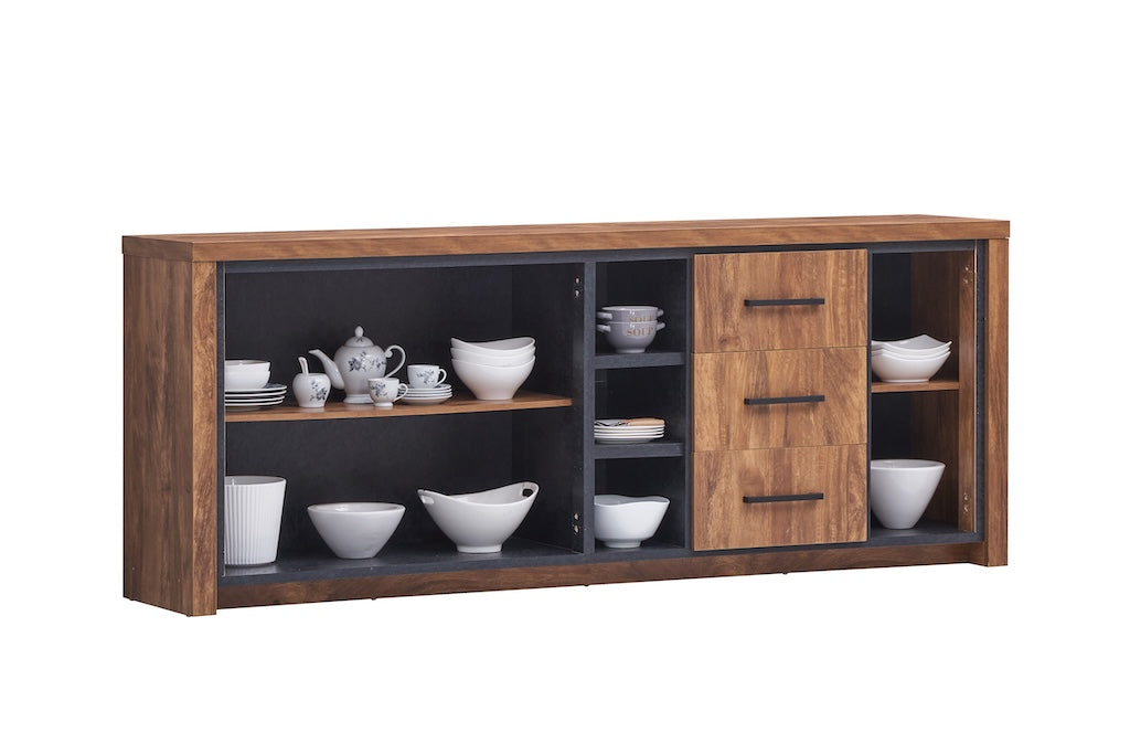 TYC - Salle à manger Olympia - Ensemble 3 pièces - Chêne Gris