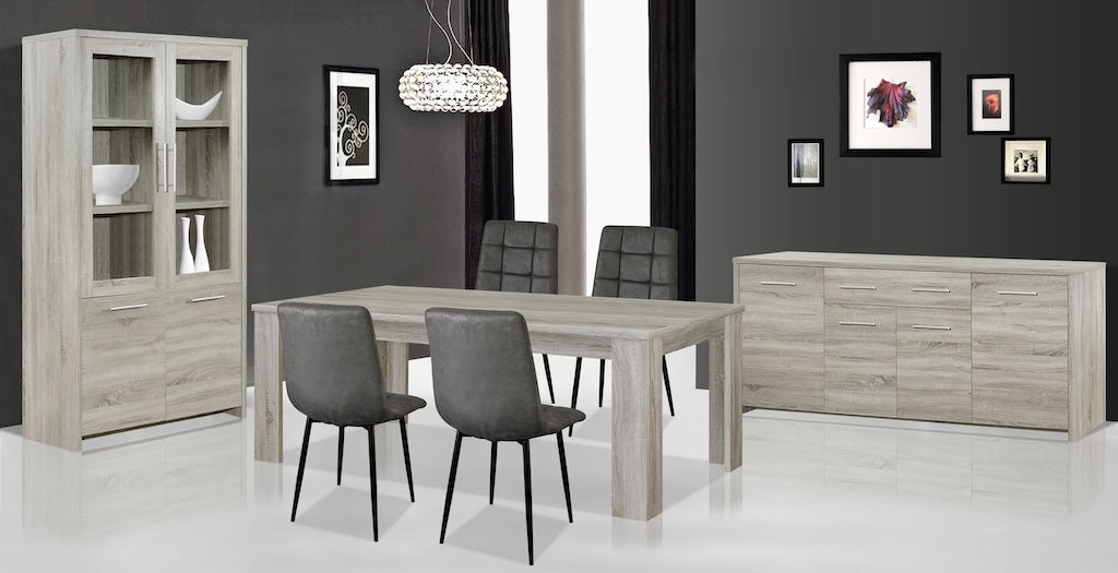 Salle à manger Oxalys - Ensemble 3 pièces - Chêne/Noir