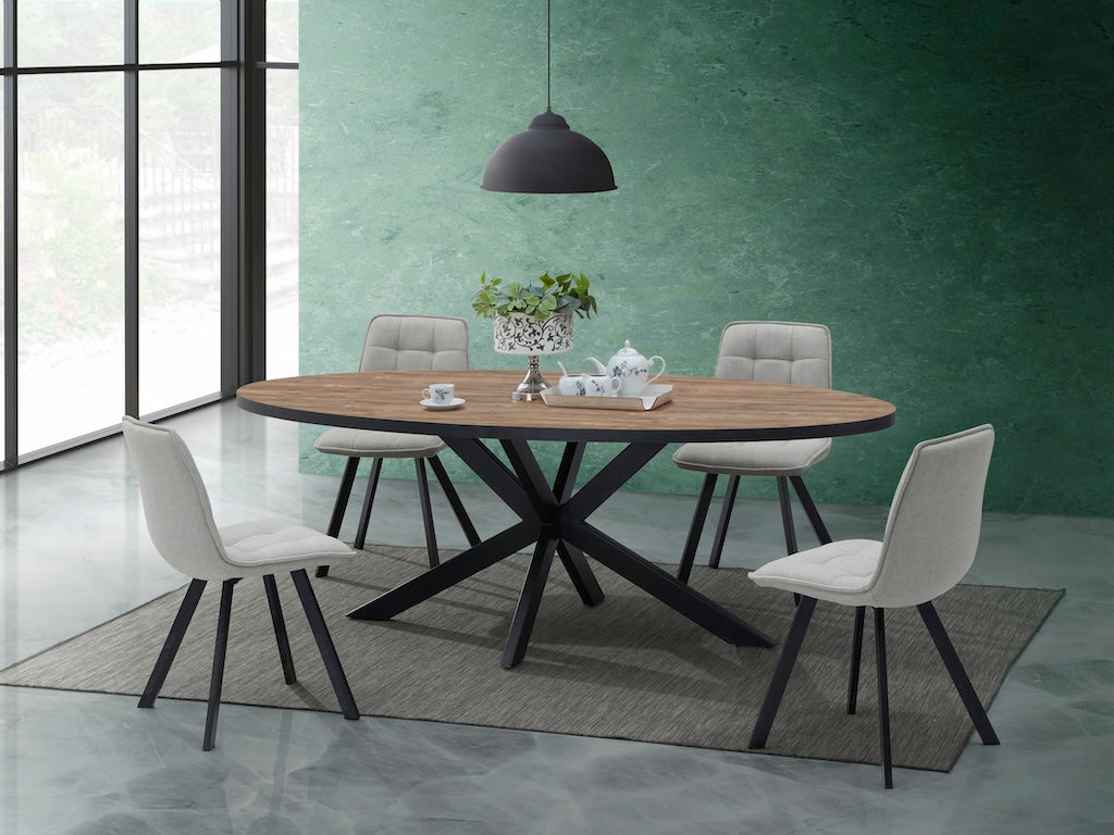 TYC - Tafel 2m20 ovaal Omero  - Industrail Oak - 220x76x110cm