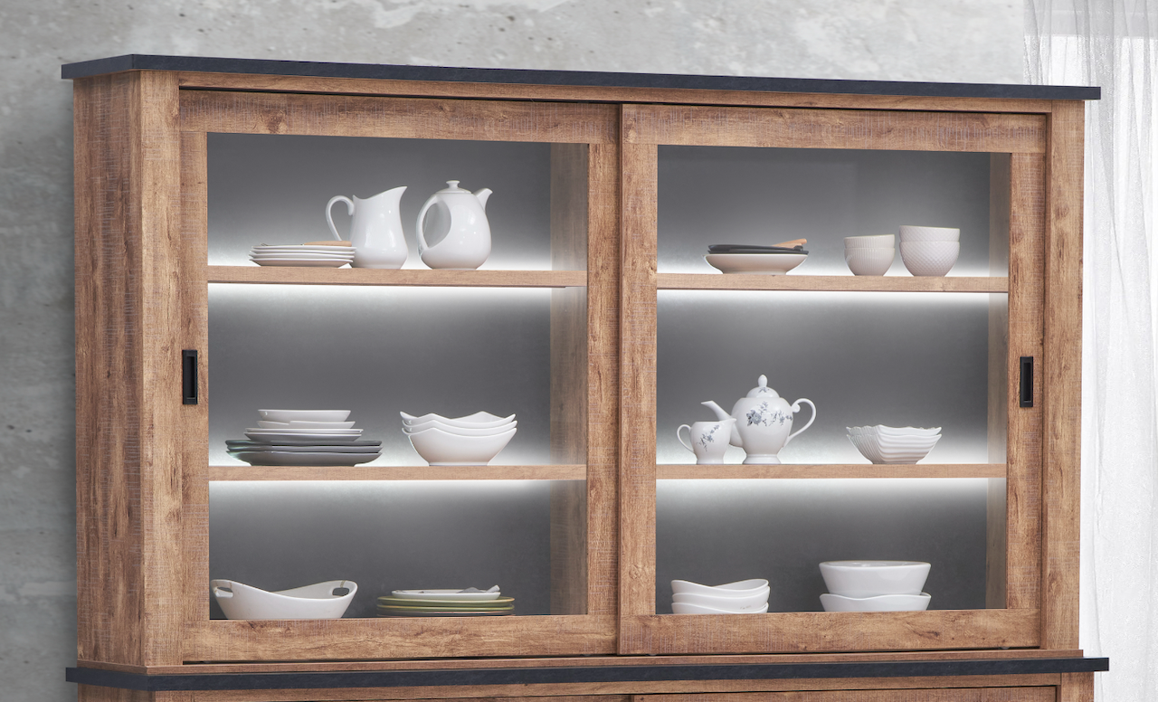 TYC - Bibliotheekkast Omero  - Industrail Oak - 221x221x46cm