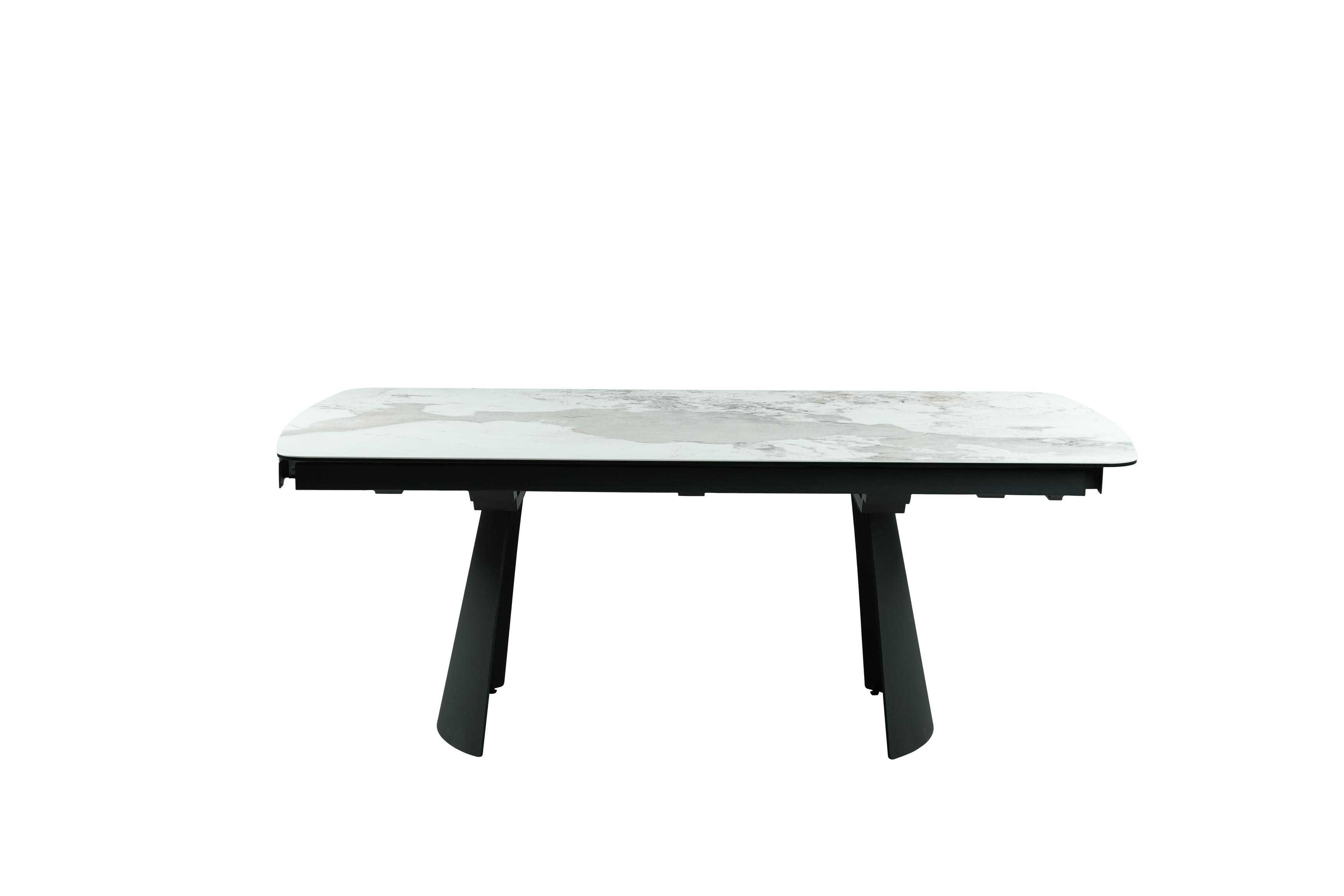 GBO - Table TF2505 - Arrondie - Marbre - 200 (280) x 100 x 76 cm