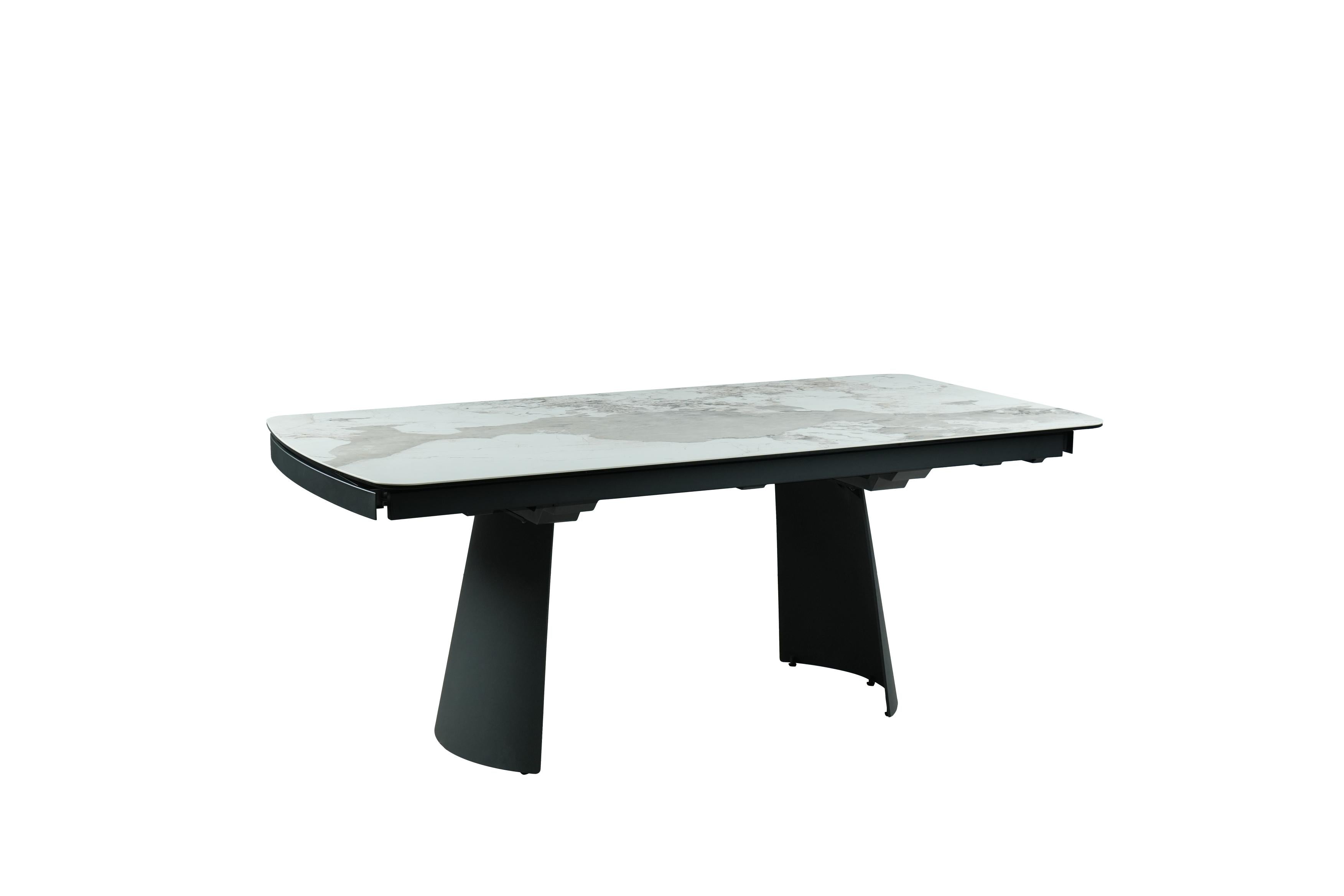 GBO - Table TF2505 - Arrondie - Marbre - 200 (280) x 100 x 76 cm