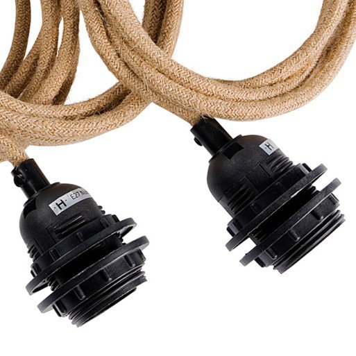 BB - Fitting hanglampen - Natuurlook Zwart - 3 Fittingen