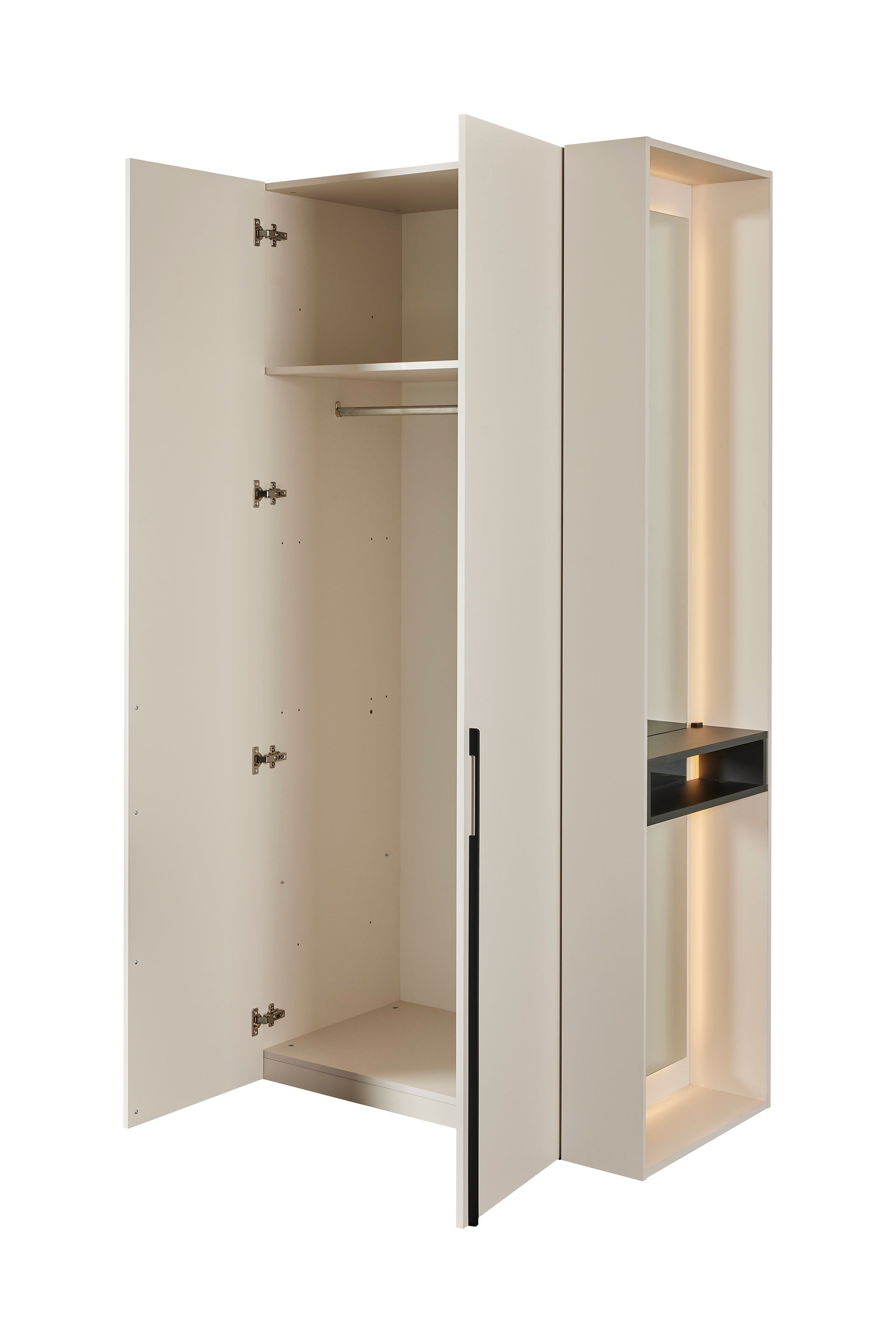 AGB - Armoire Acaccia – 3 portes - 136x207x58 cm - coloris Cachemire