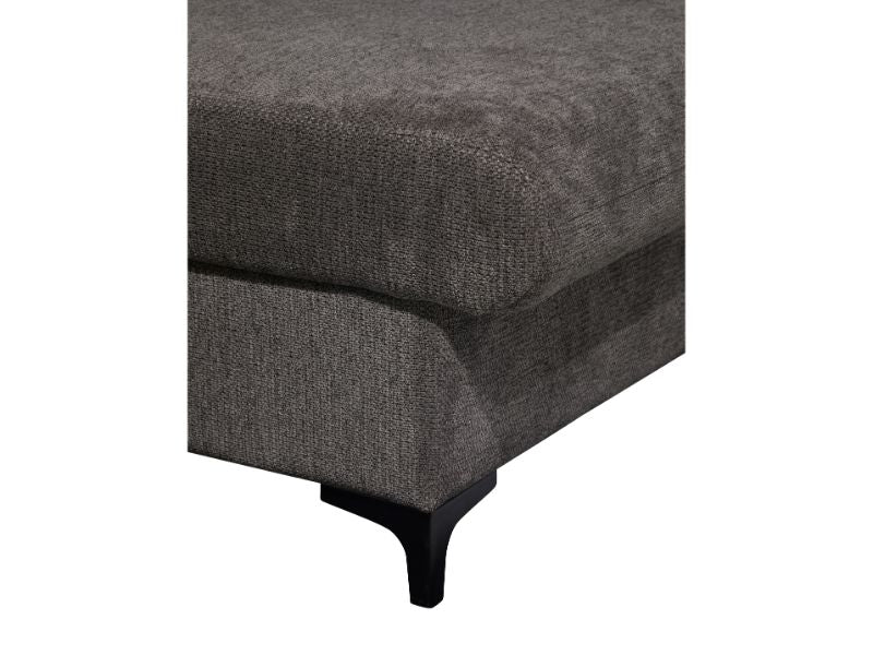 GBO - Hoeksalon 2L met bed en Koffer Macon - Stof Aragon Antraciet - 260x97.0x175cm
