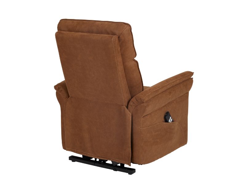 GBO - Fauteuil relax Mandelieu - Tissu cognac - 75x92xh105 cm