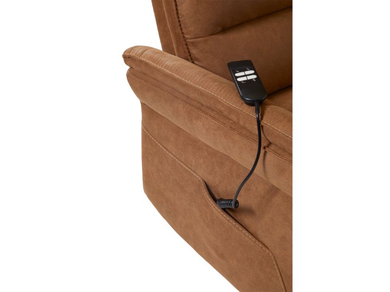 GBO - Fauteuil relax Mandelieu - Tissu cognac - 75x92xh105 cm