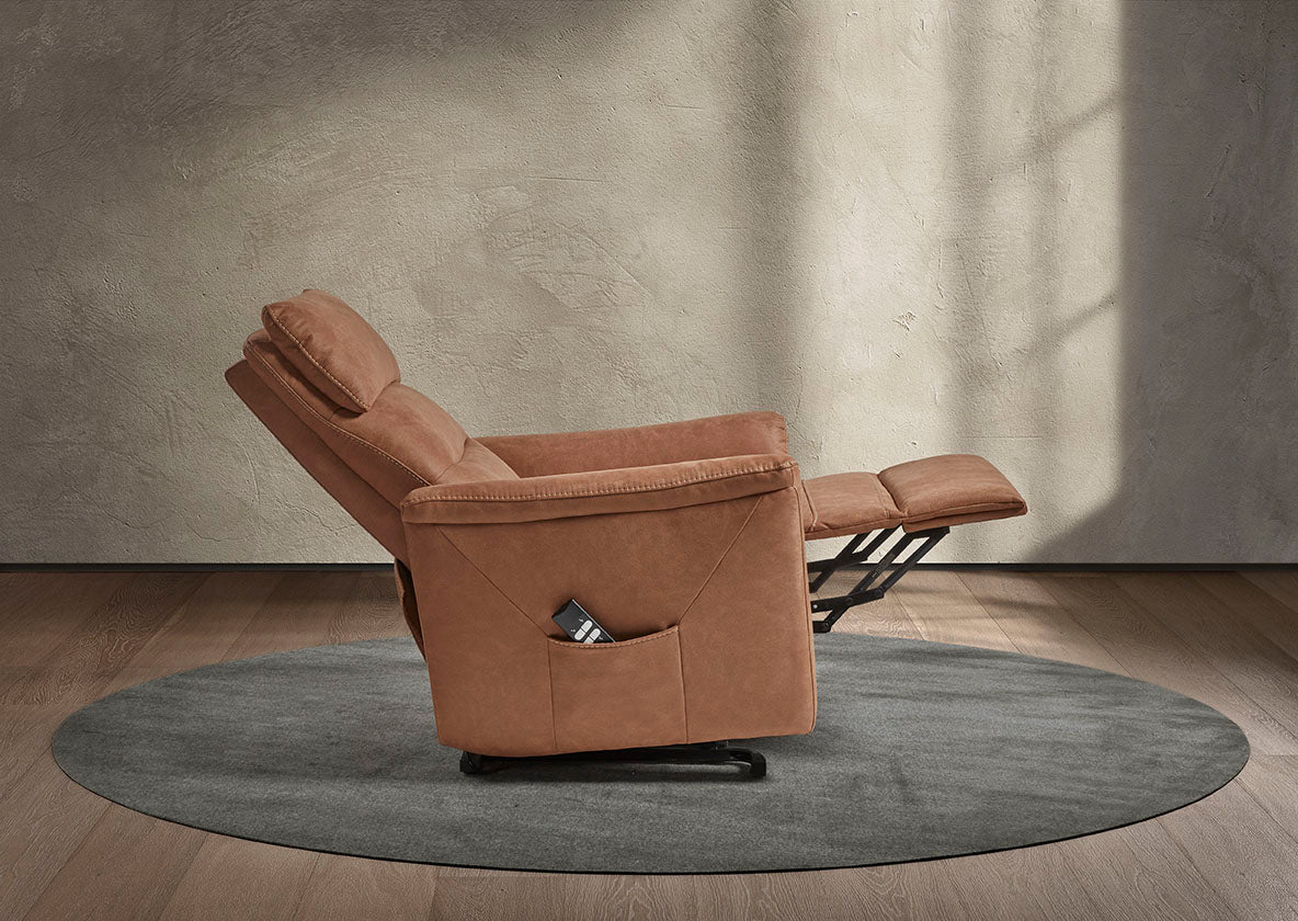 GBO - Relaxzetel Mayenne - Stof Cognac - 75x105x92cm