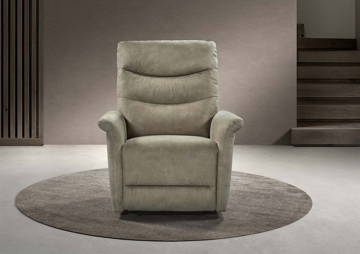 GBO - Relaxzetel Nestor - Stof Taupe - 75x105x92cm
