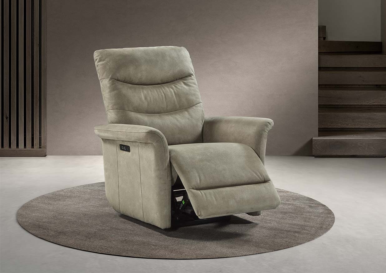 GBO - Relaxzetel Nestor - Stof Taupe - 75x105x92cm