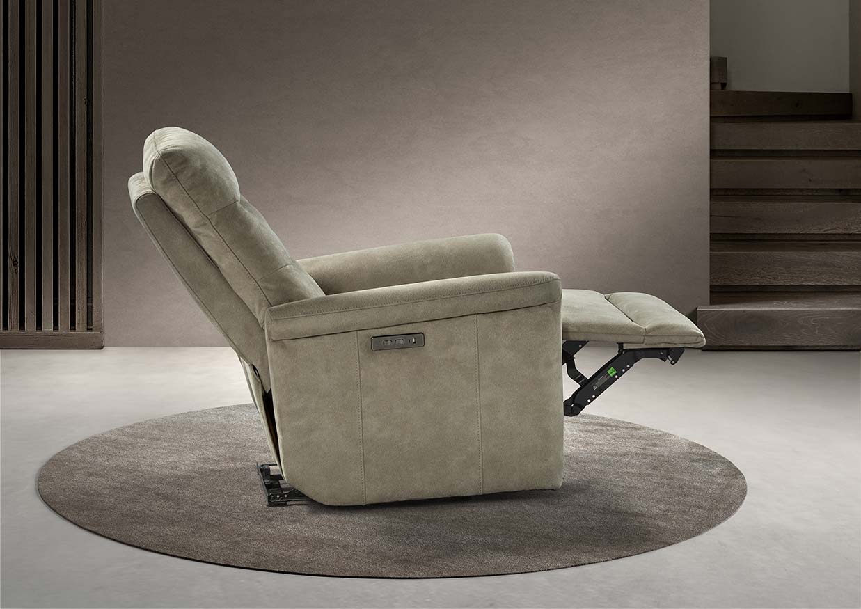 GBO - Relaxzetel Nestor - Stof Taupe - 75x105x92cm