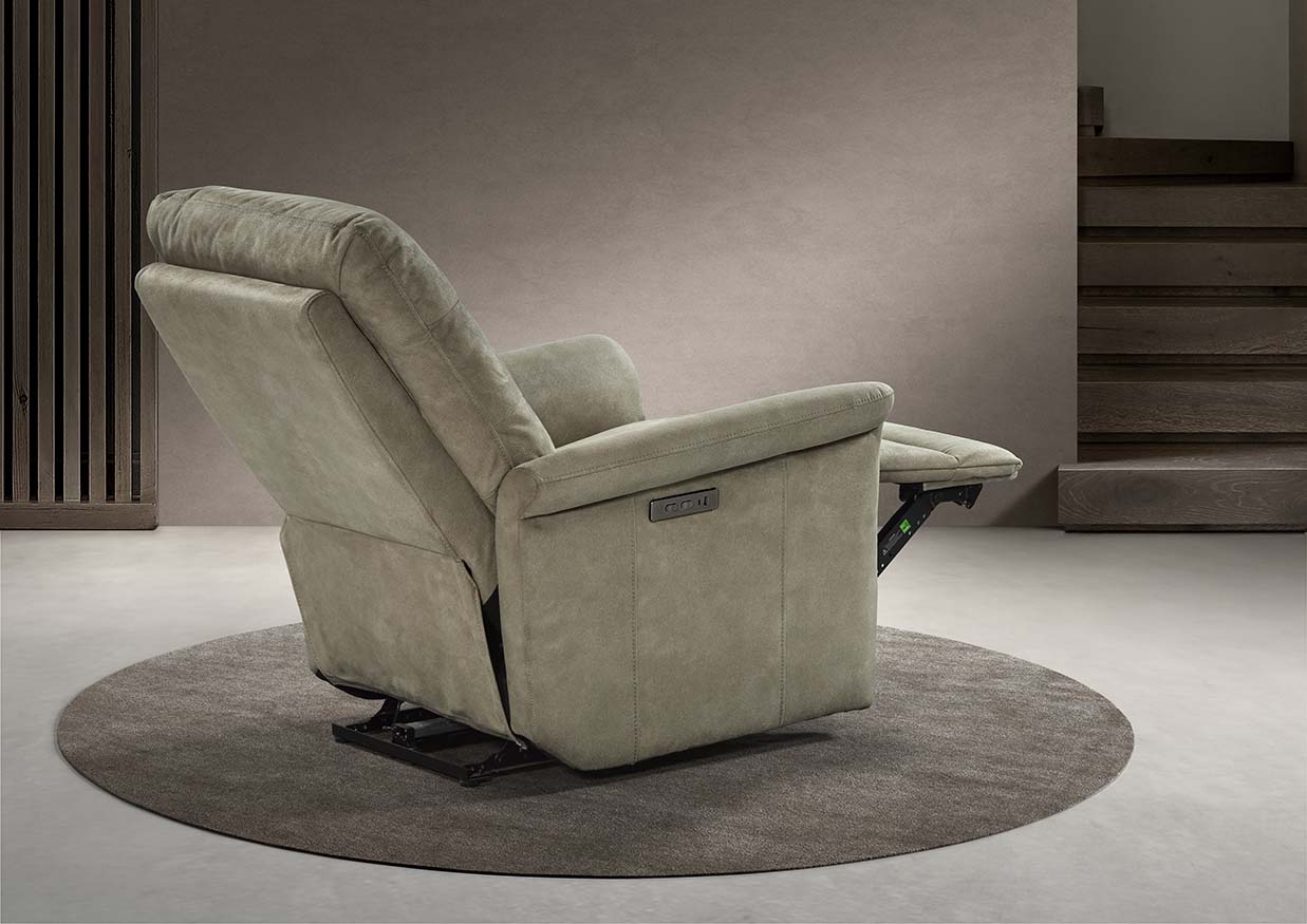 GBO - Relaxzetel Nestor - Stof Taupe - 75x105x92cm