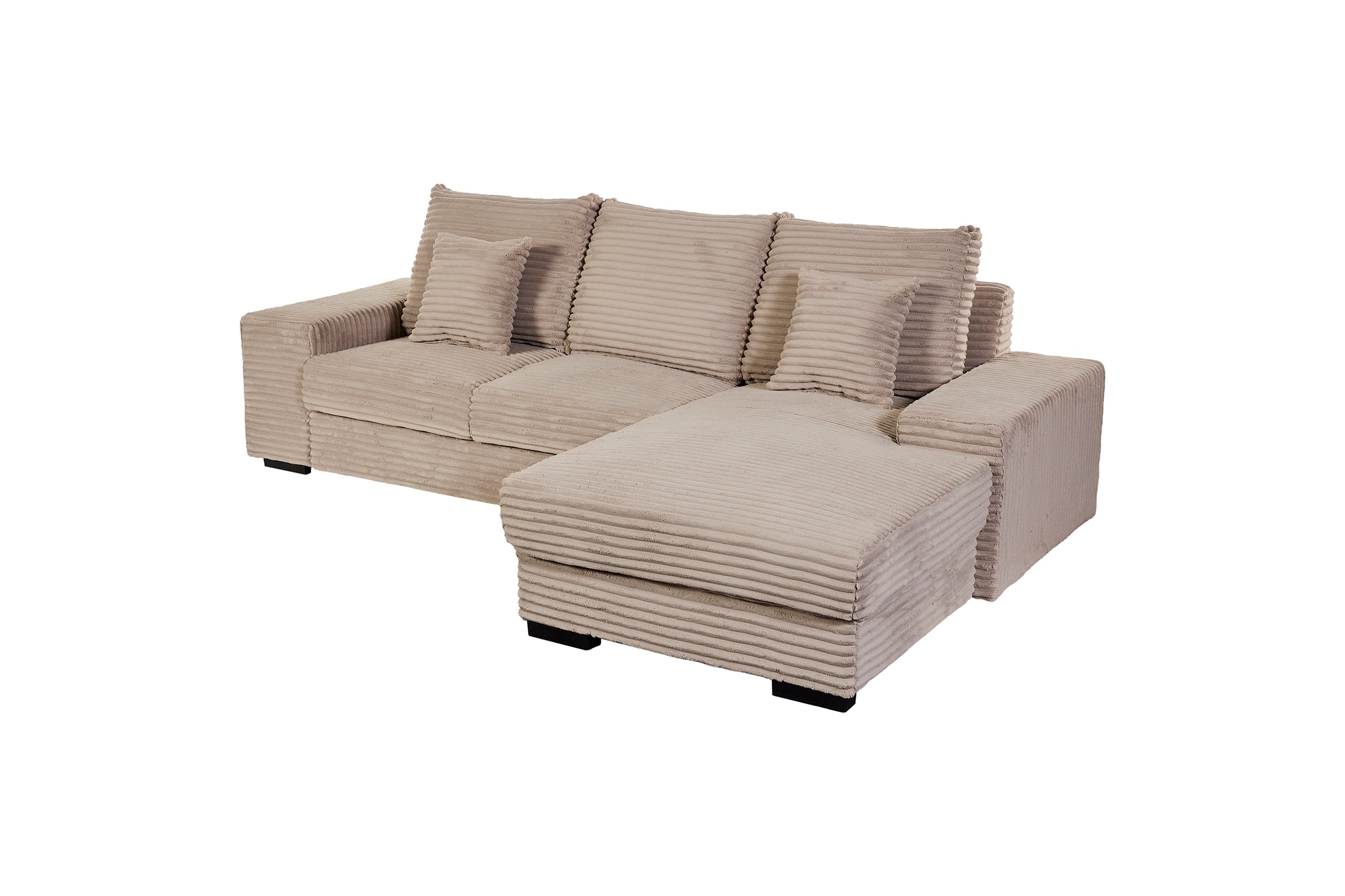 GBO - Canapé d'angle 2L Nevada - Tissu Beige - 276x105x185cm