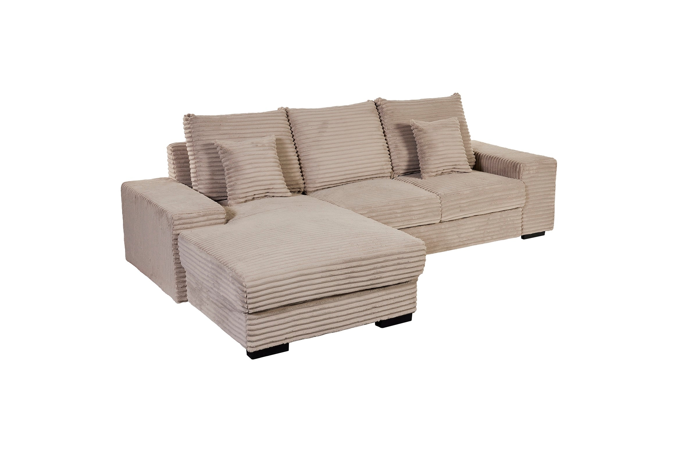 GBO - Hoeksalon L2 Nevada - Stof Taupe - 276x105x185cm