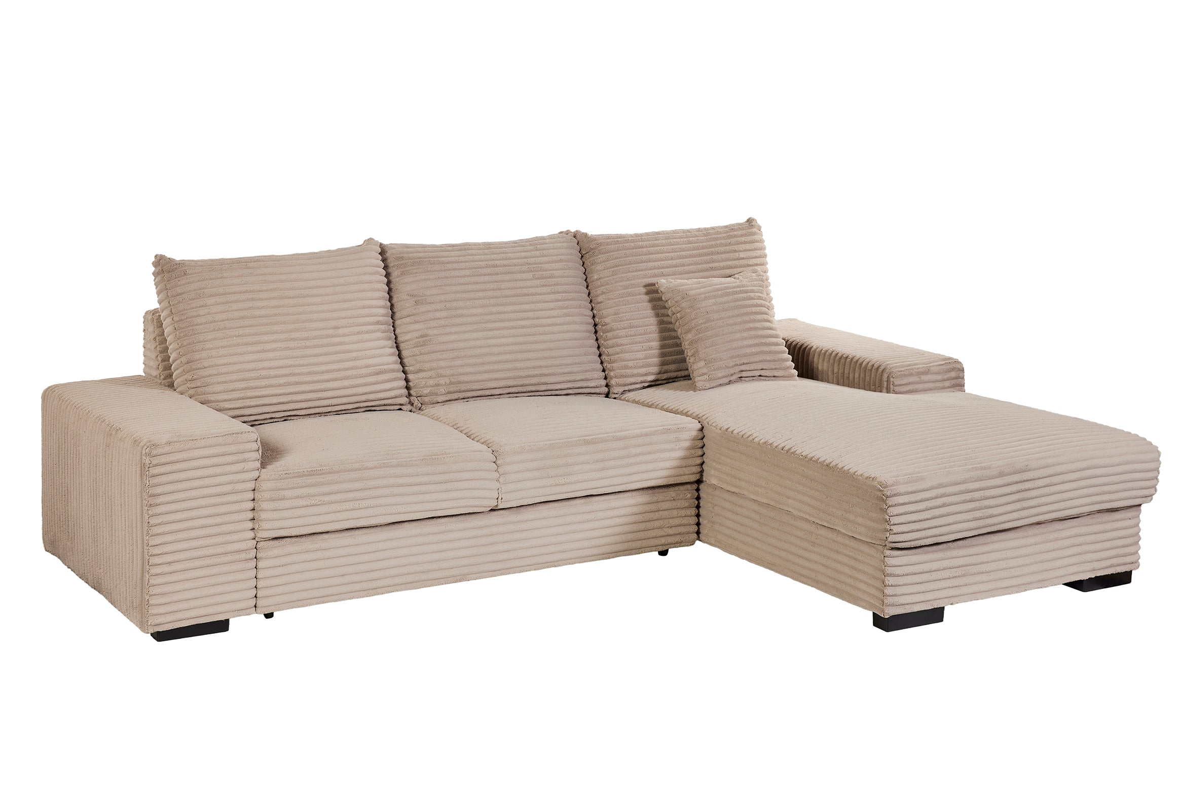 GBO - Hoeksalon 2L Nevada - Stof Taupe - 276x105x185cm