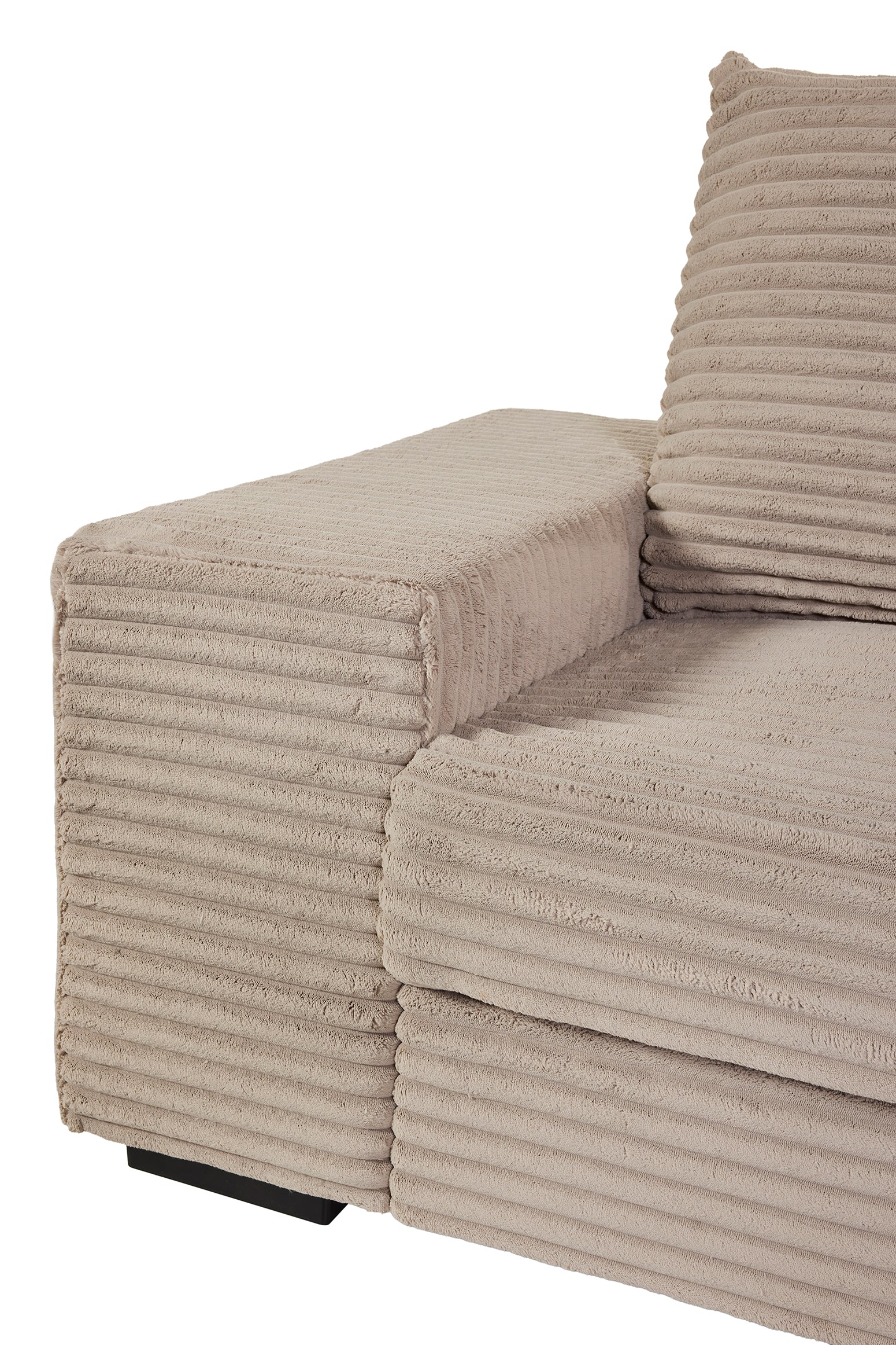 GBO - Canapé d'angle L2 Nevada - Tissu Taupe - 276x105x185cm