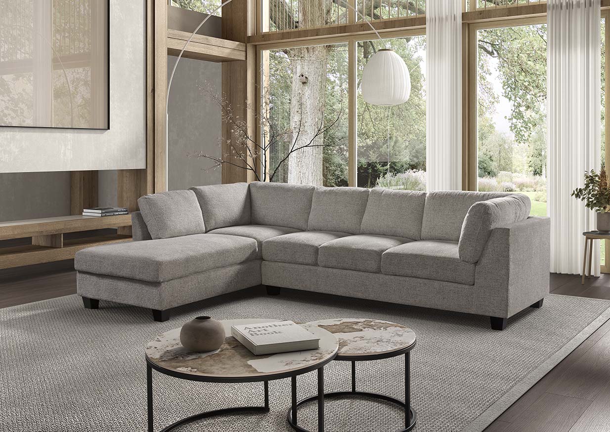 GBO - Hoeksalon Newcastle – Enter White - Rechts L3 - 205x86x305 cm