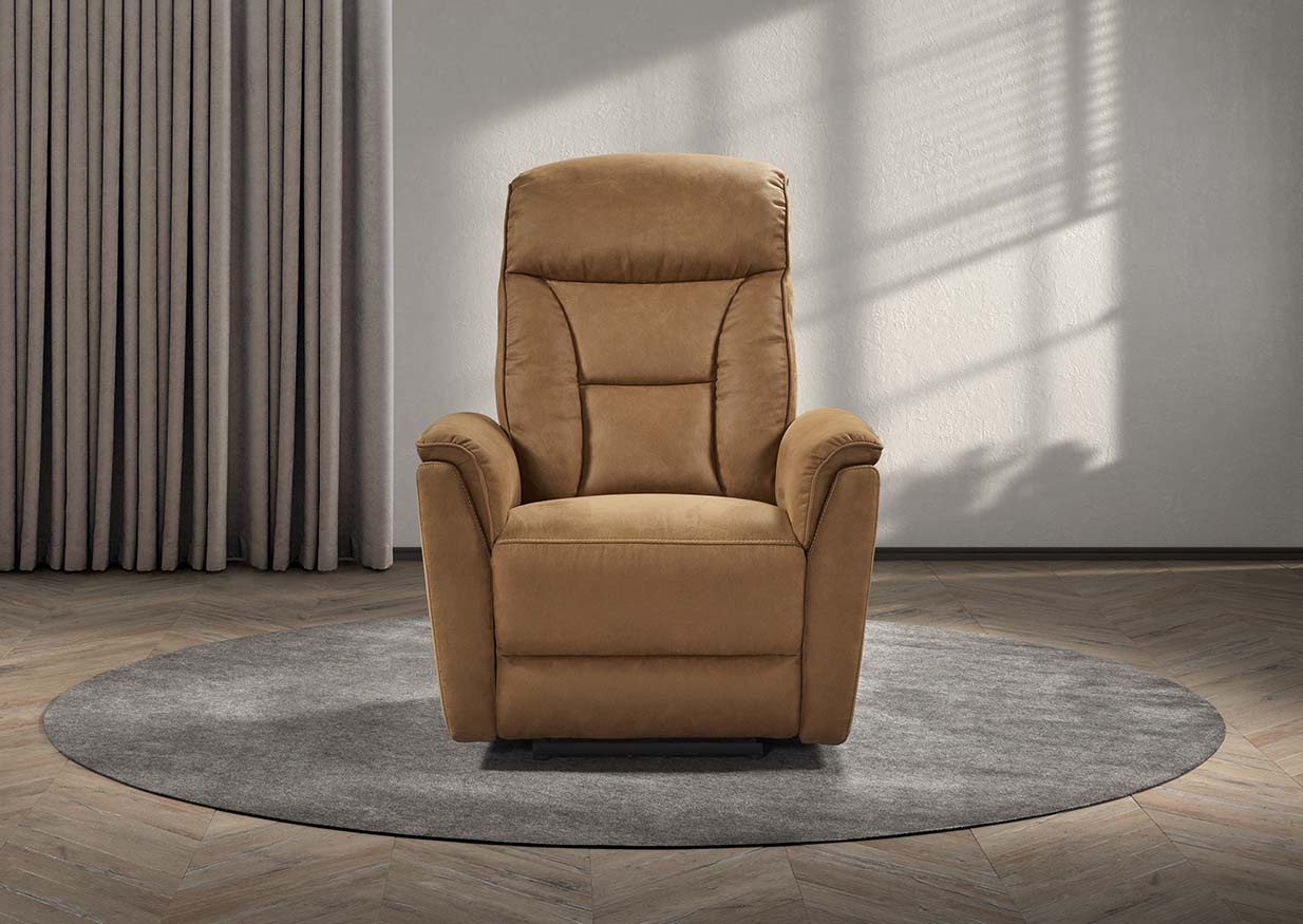 GBO - Relaxzetel Nikolai - Stof Cognac - 75x105x92cm