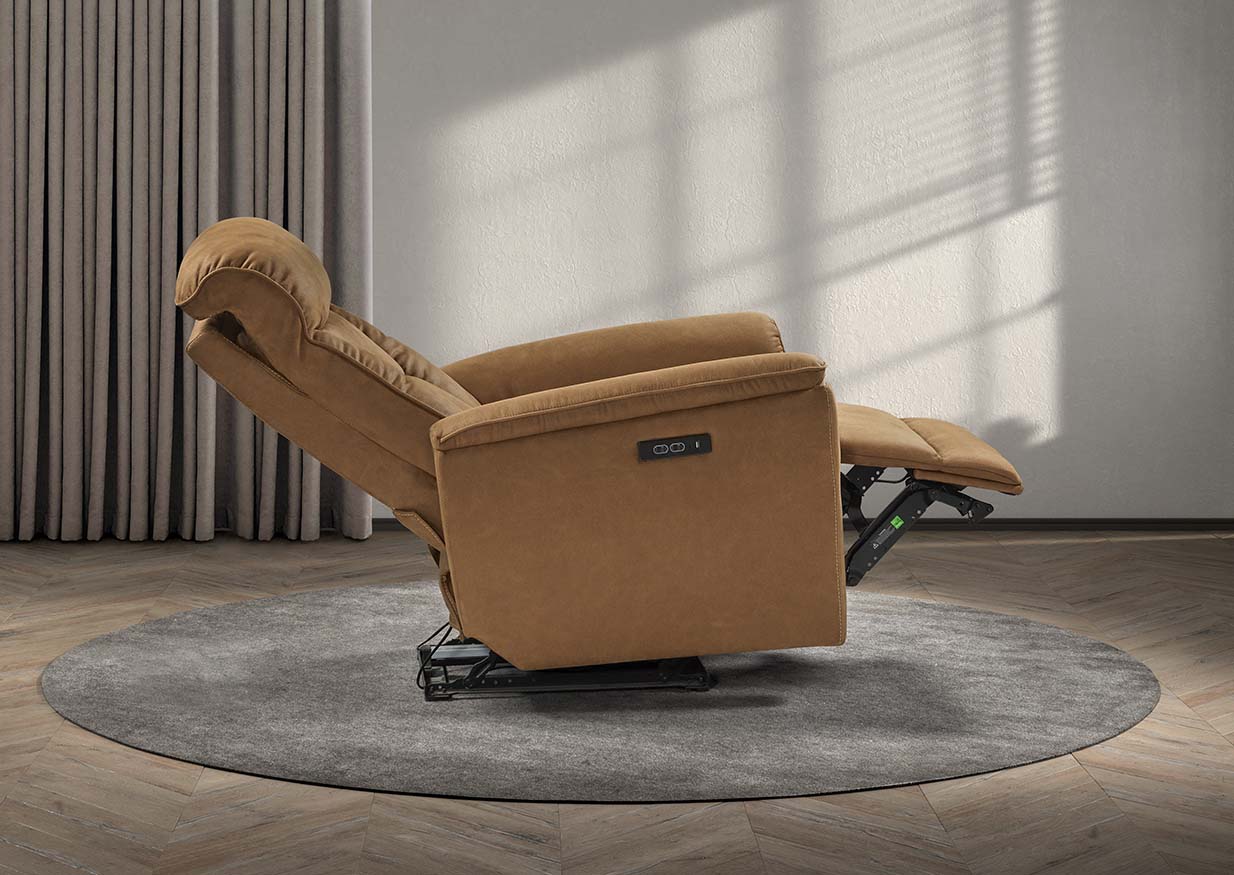 GBO - Relaxzetel Nikolai - Stof Cognac - 75x105x92cm