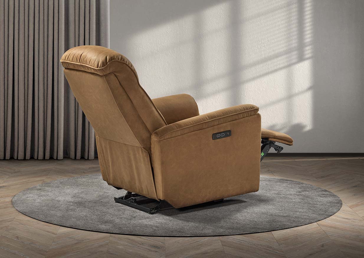 GBO - Relaxzetel Nikolai - Stof Cognac - 75x105x92cm