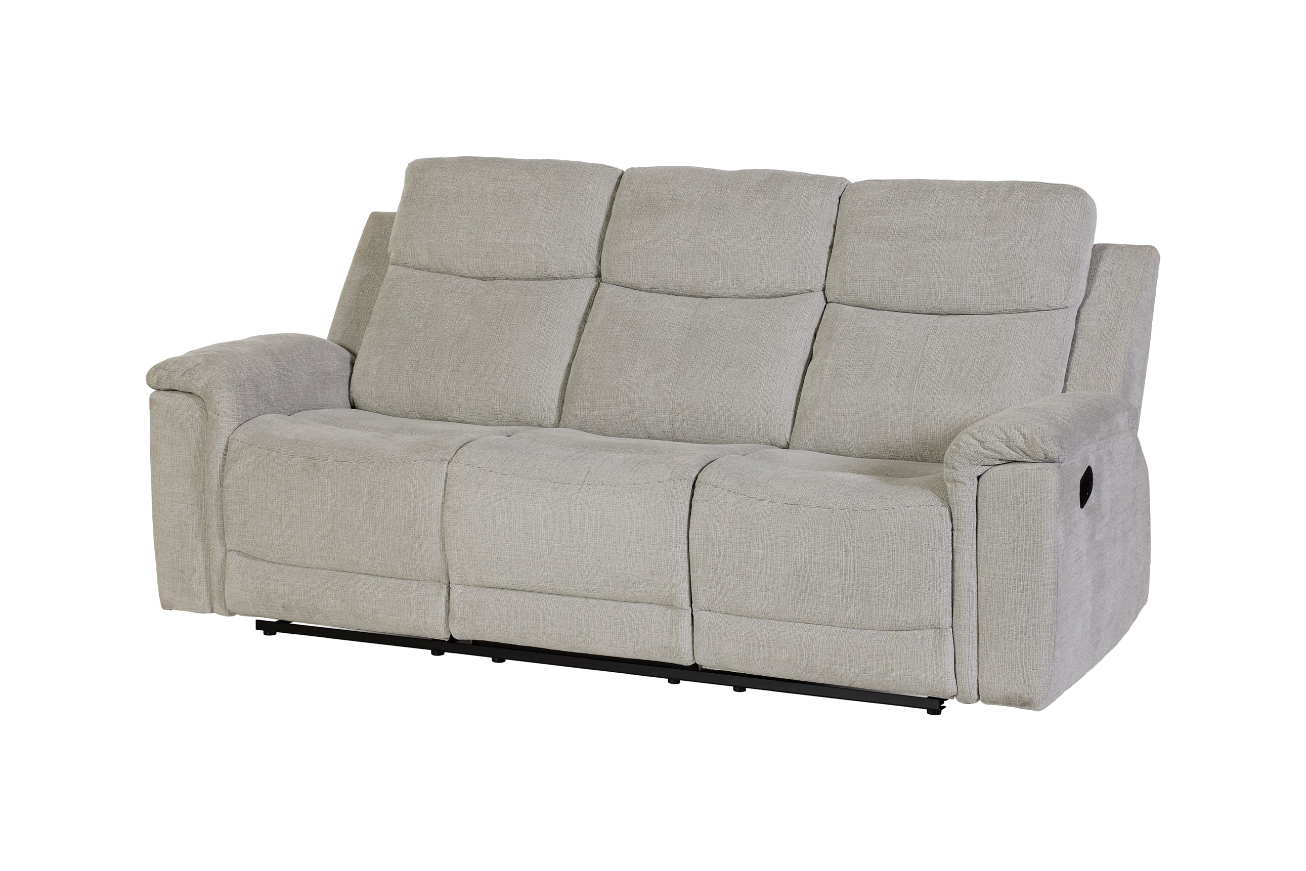 GBO - Canapé 3 places Relaxation Omaha - Gris clair - 220x105x100 cm