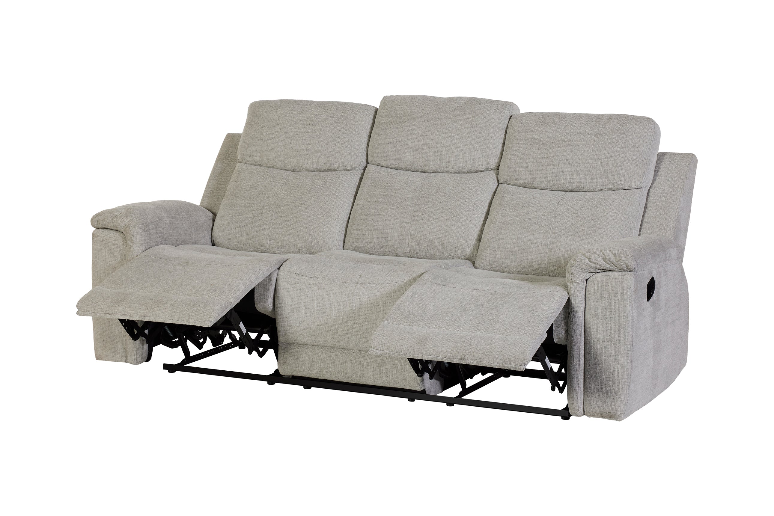 GBO - Canapé 3 places Relaxation Omaha - Gris clair - 220x105x100 cm