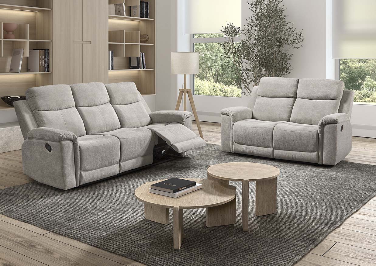 GBO - Relax 2 places Omaha - Gris clair - 160x105x100 cm