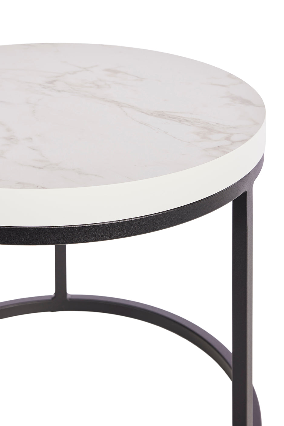 GBO - Table d'appoint SL2303 - Ronde - Halifax Blanc - 76 /56 x H 50 /43 cm
