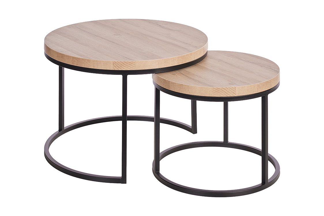 GBO - Table d'appoint SL2303 - Ronde - Chêne français - 76 /56 x H 50 /43 cm