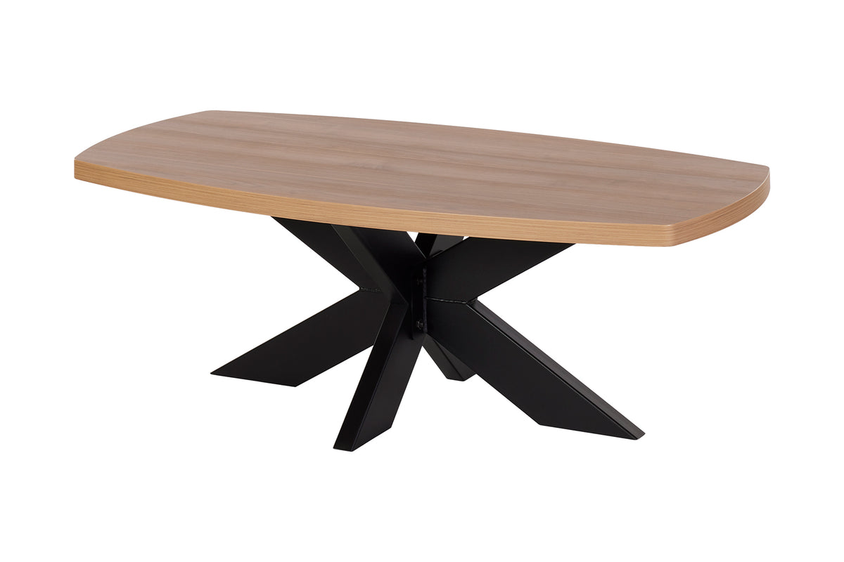 GBO - Salontafel Valerio SL2507 - Licht Notelaar - Spiderpoot - 130x65x45 cm