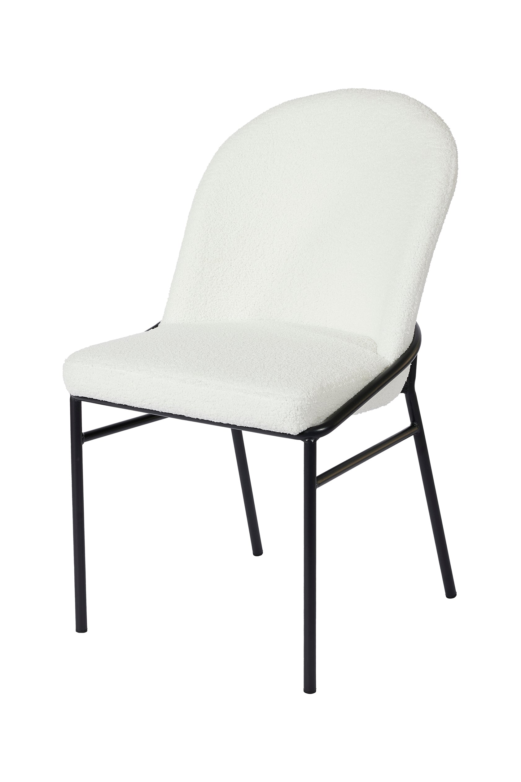 GBO - Eetkamerstoel ST2301-4 - Boucle - Wit - 50x40x51cm