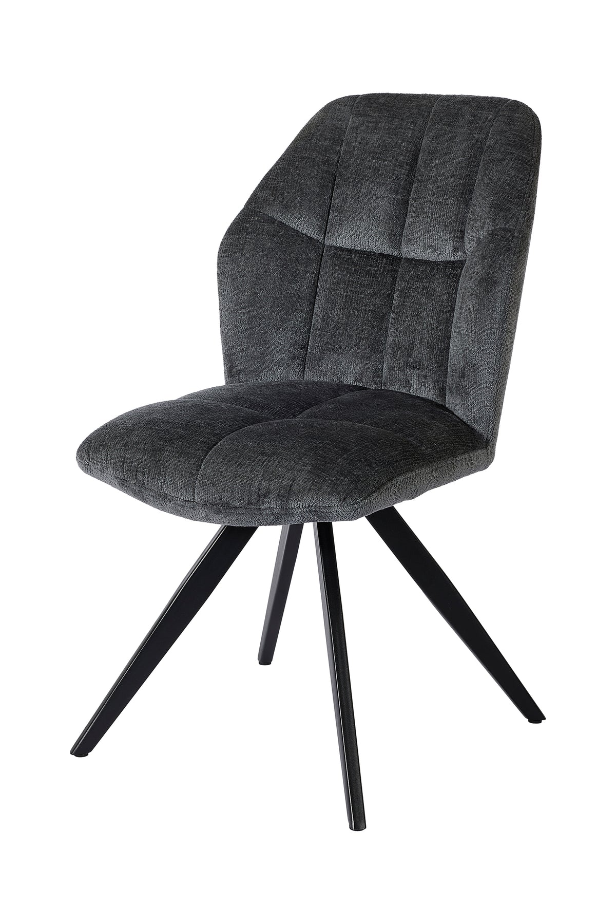 GBO - Chaise de salle à manger ST2319-2 - Tissu - Anthracite - 48x38x50 cm