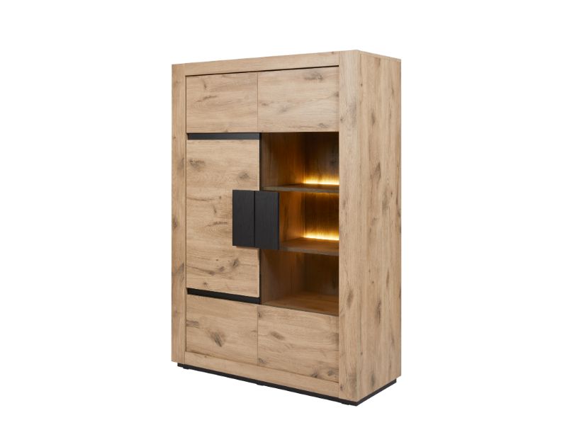 GBO - Vitrine San Marino – 120x174x50 cm – Chêne canyon