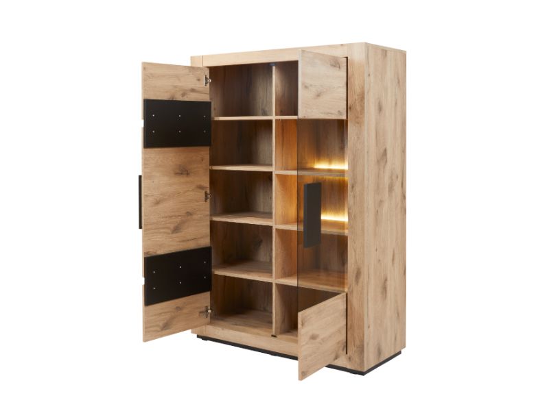GBO - Vitrine San Marino – 120x174x50 cm – Chêne canyon
