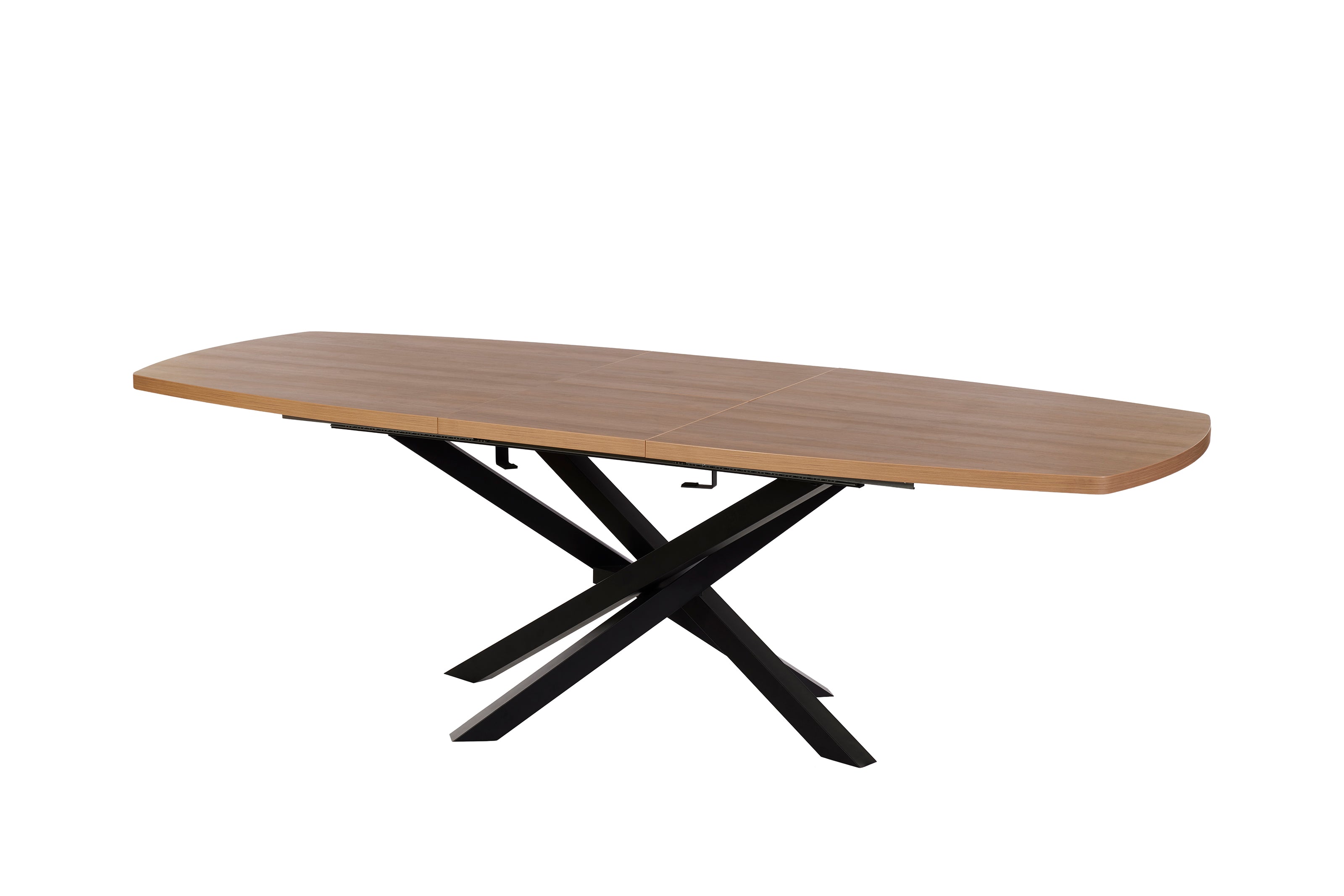 GBO - Table à manger Valerio TF2415 - Ovale extensible - Noyer clair - 200->250x 100x76 cm