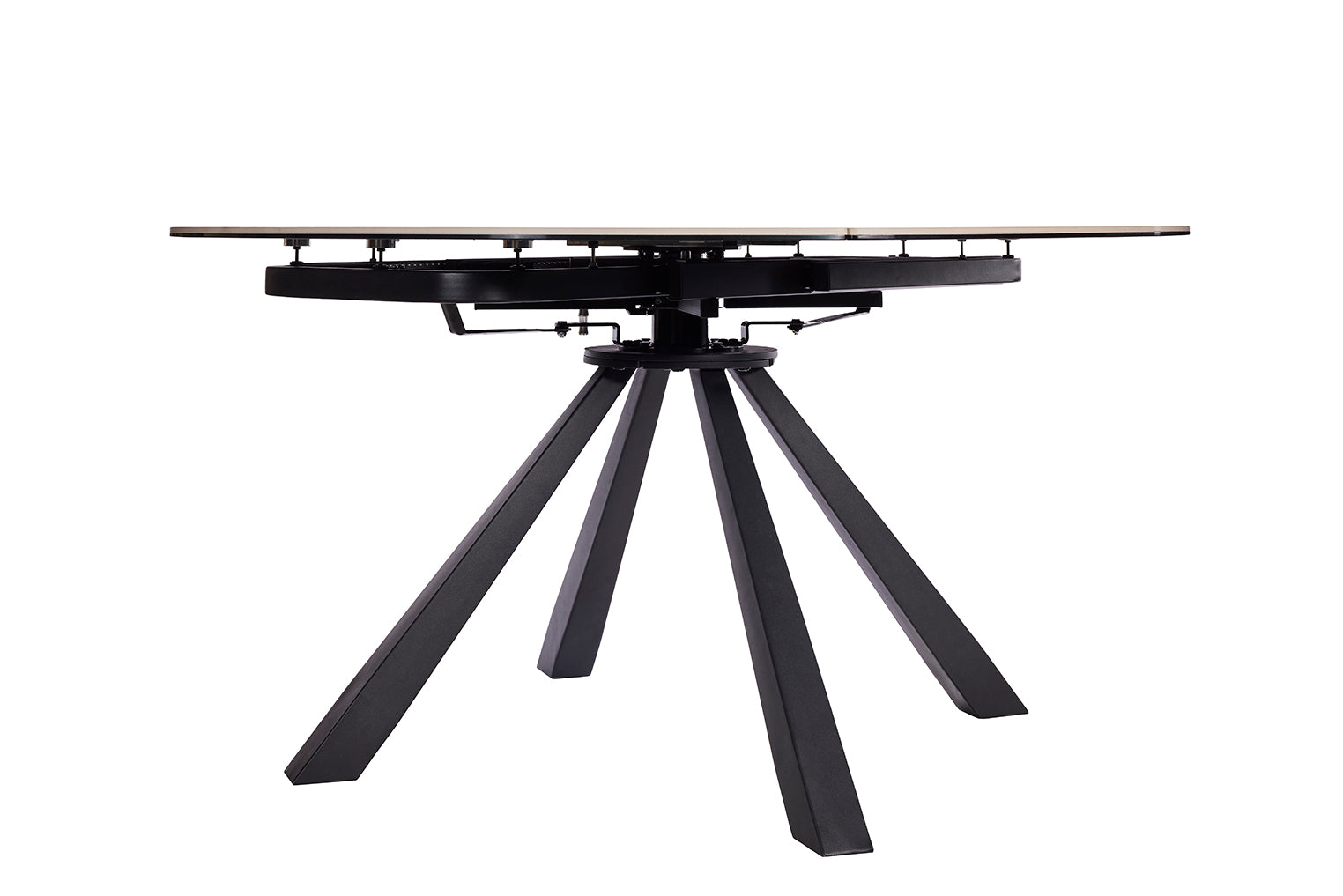 GBO - Table TF2508 - Ronde extensible - Céramique 9 mm + verre 6 mm - 115 (190) x 190 x 75cm