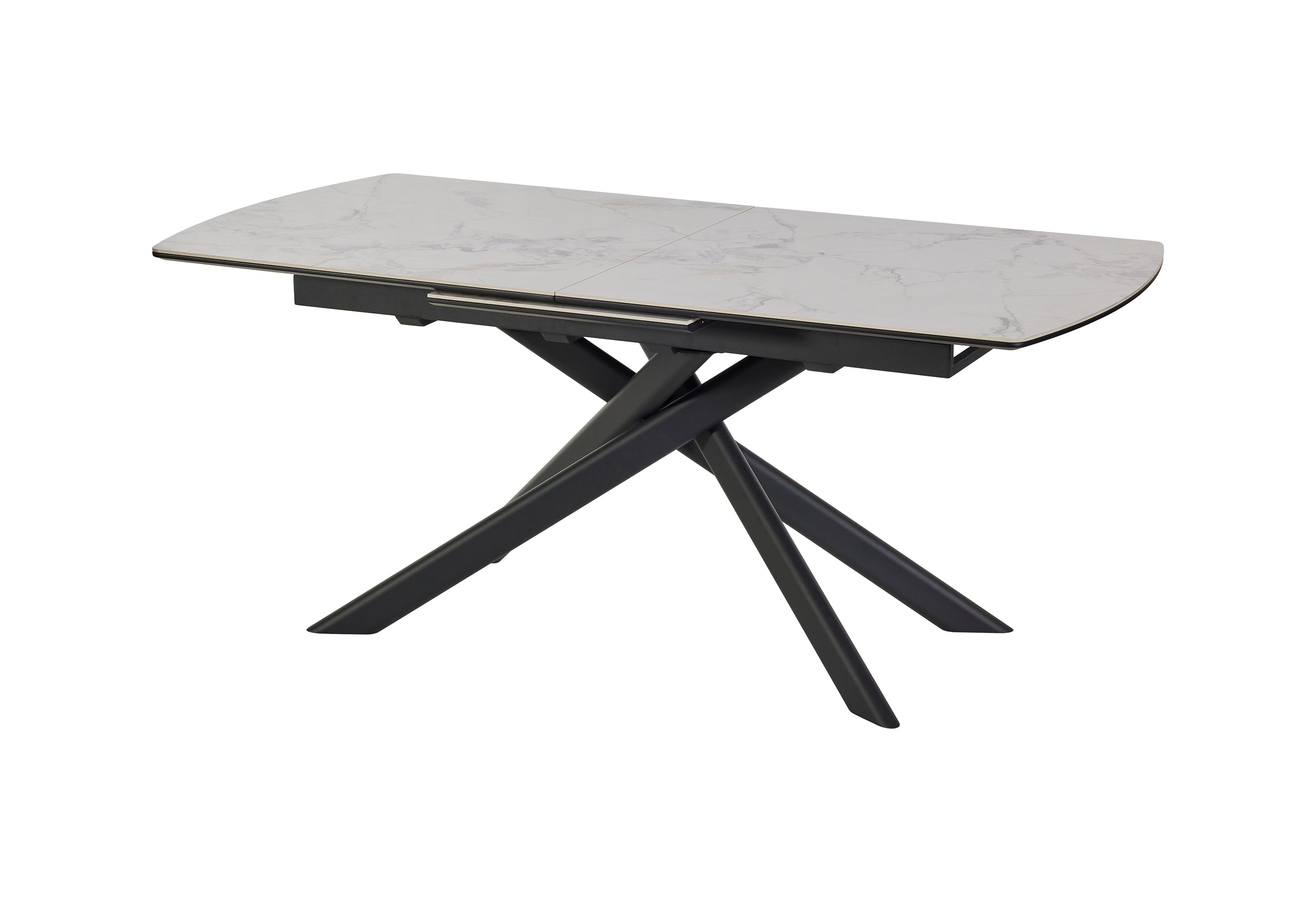 GBO - Eettafel Keramisch Afgerond TF2512 - Mozart Black - 180 (230) x 90 x 76 cm