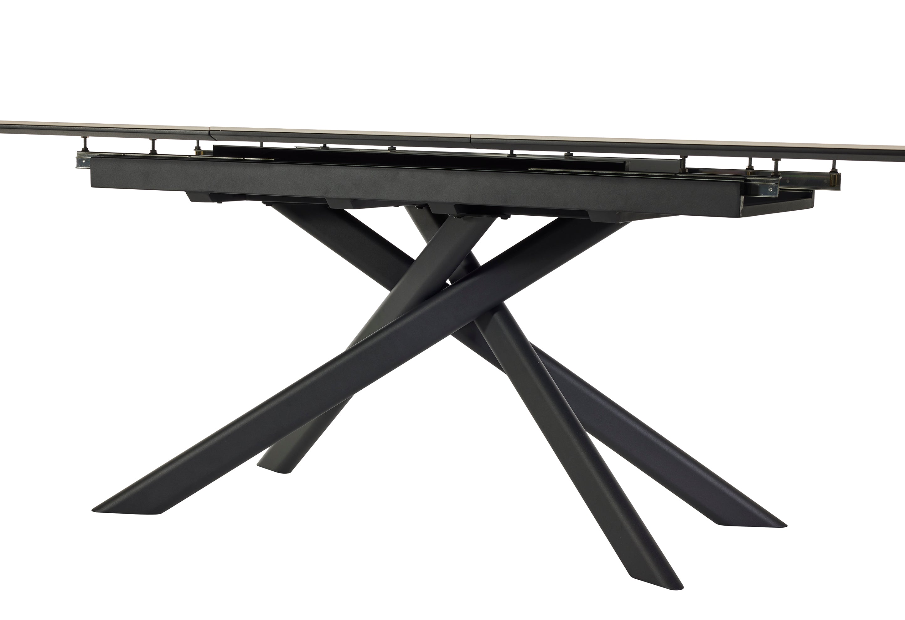 GBO - Table de salle à manger Céramique Arrondie TF2512 - Mozart Black - 180 (230) x 90 x 76 cm