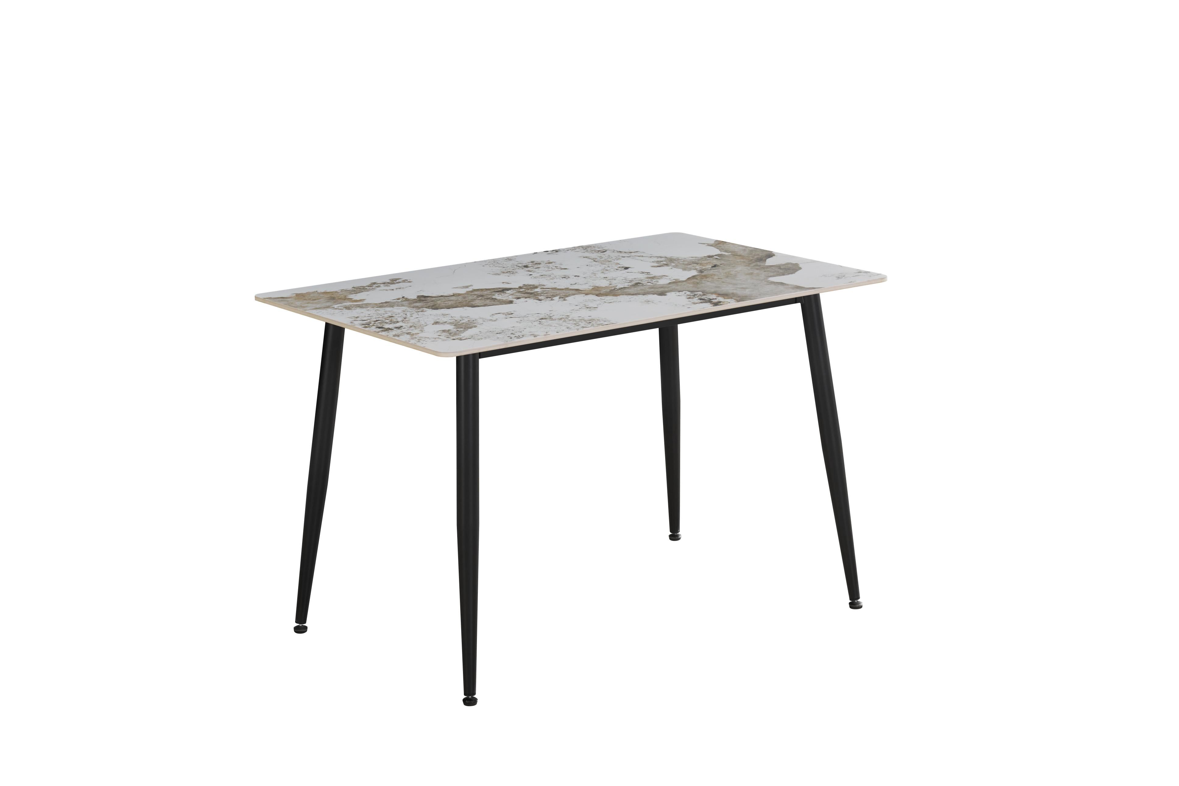 GBO - Table de salle à manger TF2514 - Effet marbre - 120 x 80 x 77 cm