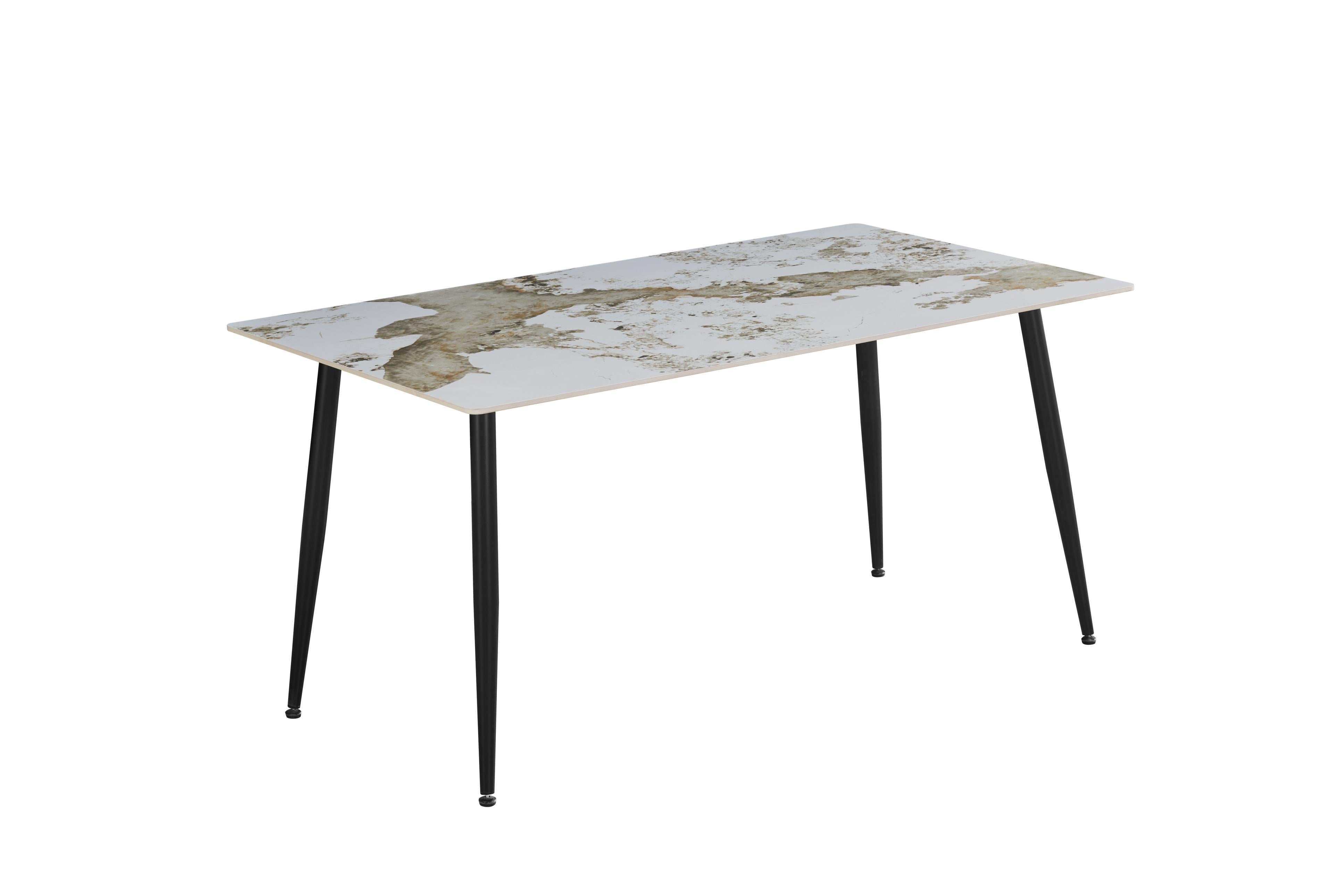 GBO - Table à manger TF2514 - Effet marbre - 160 x 90 x 75 cm
