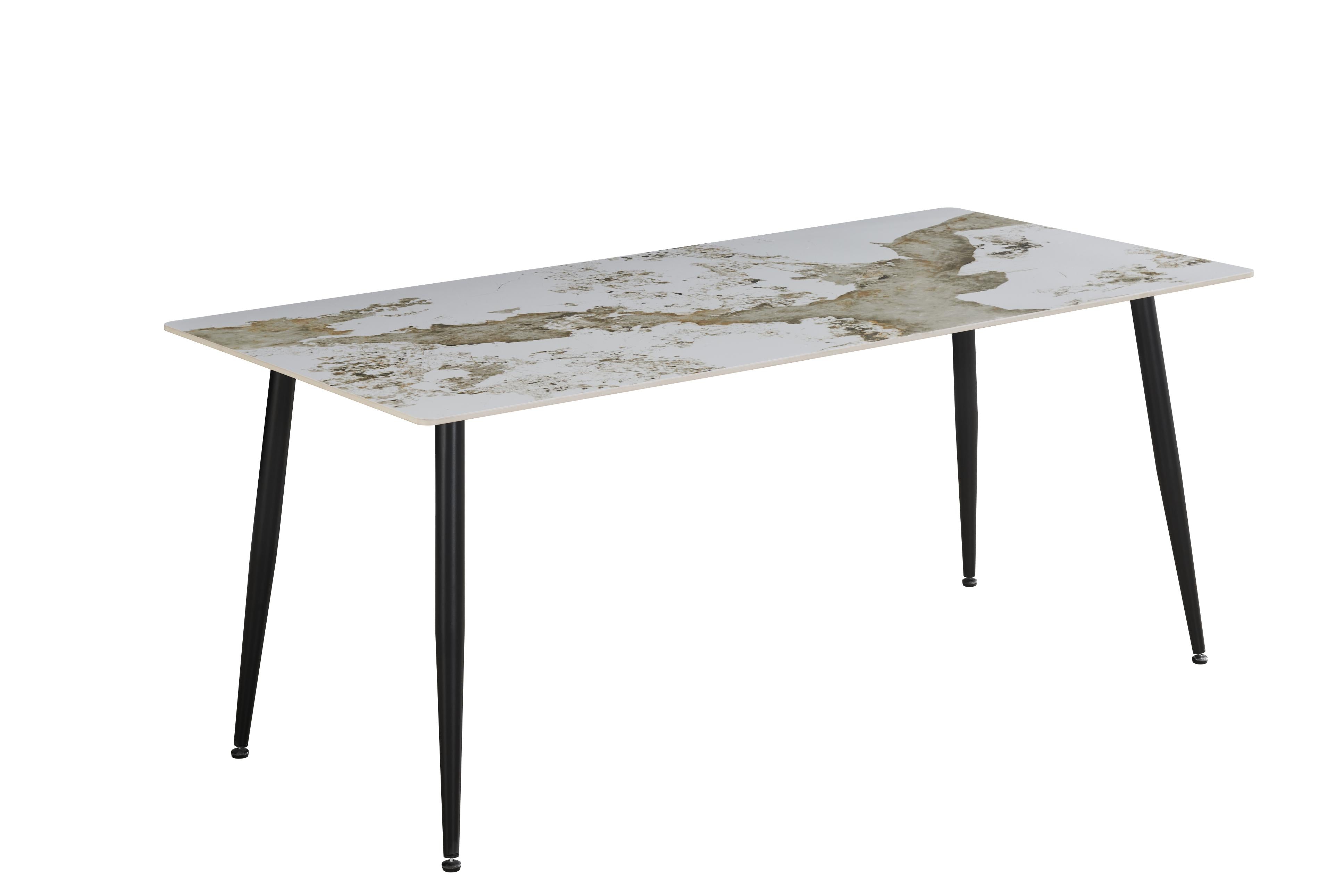 GBO - Table de salle à manger TF2514 - Effet marbre - 180 x 90 x 75 cm