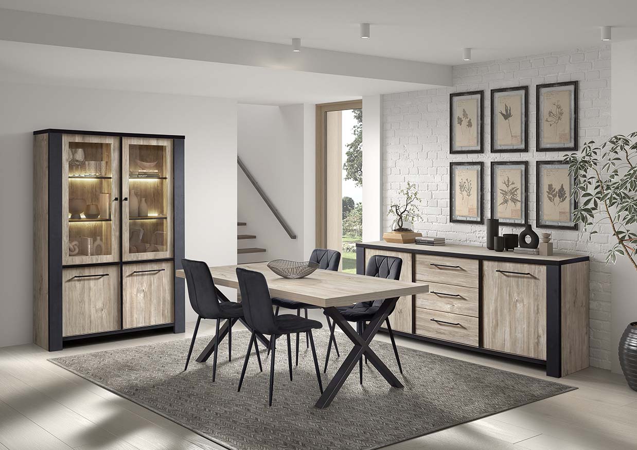 GBO - Eettkamerset Thor - 3-delige set - Beach oak