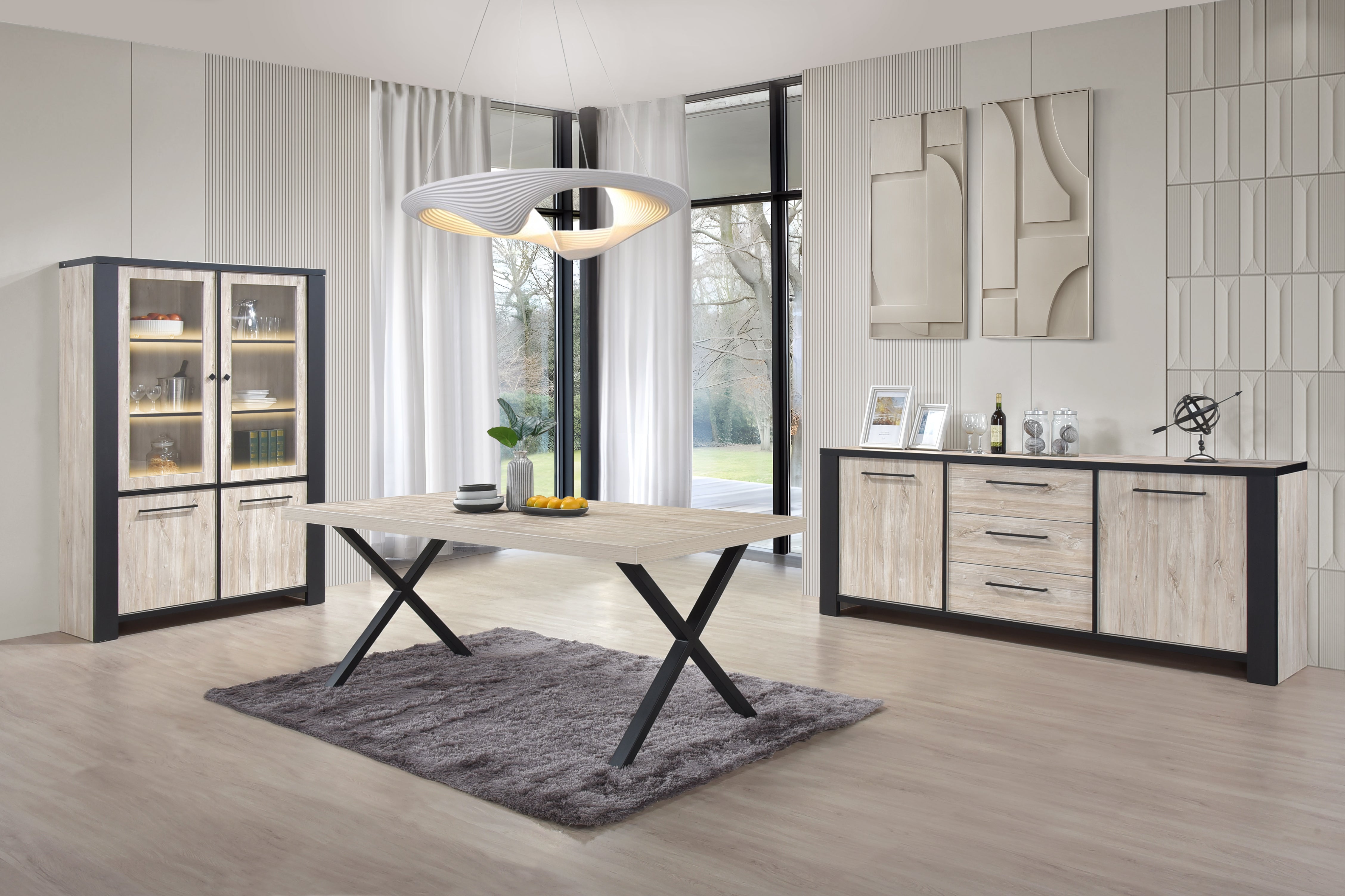 GBO - Table à manger Thor - Chêne plage - 200x100x95cm