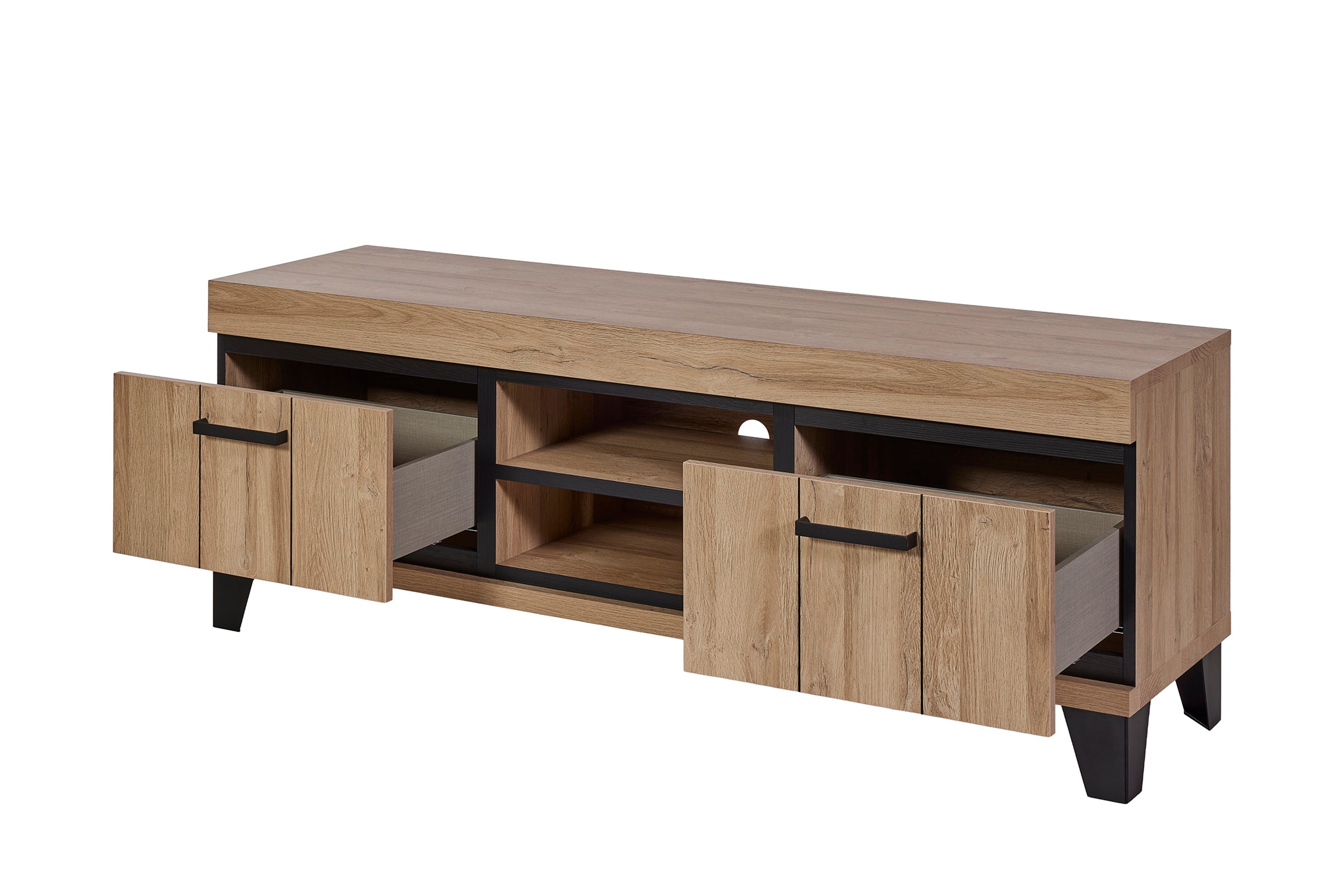 GBO - Meuble TV Titus – 167x60x48 cm – Chêne Français
