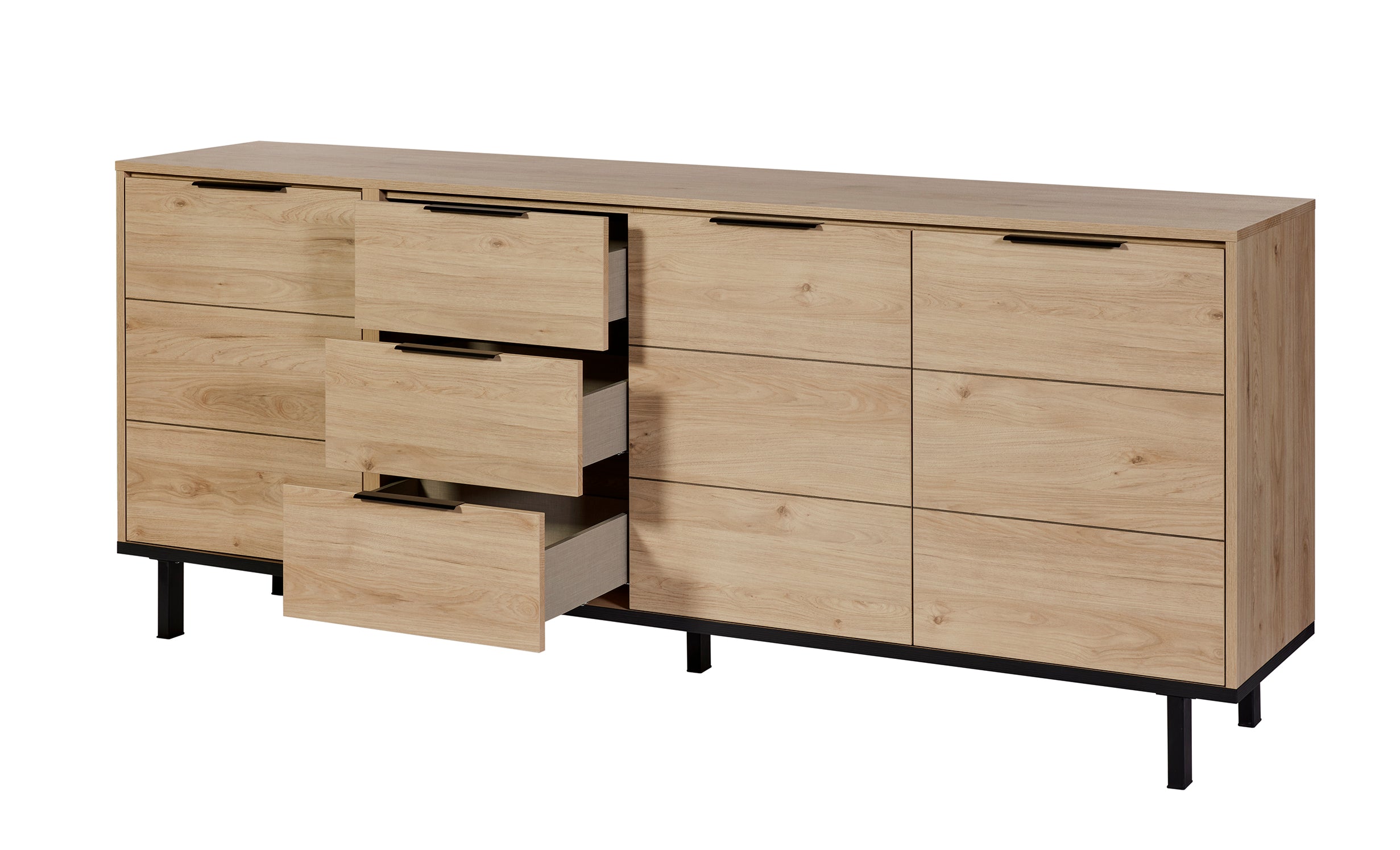 GBO - Buffet Toby – 225x90x46 cm – Chêne Castella