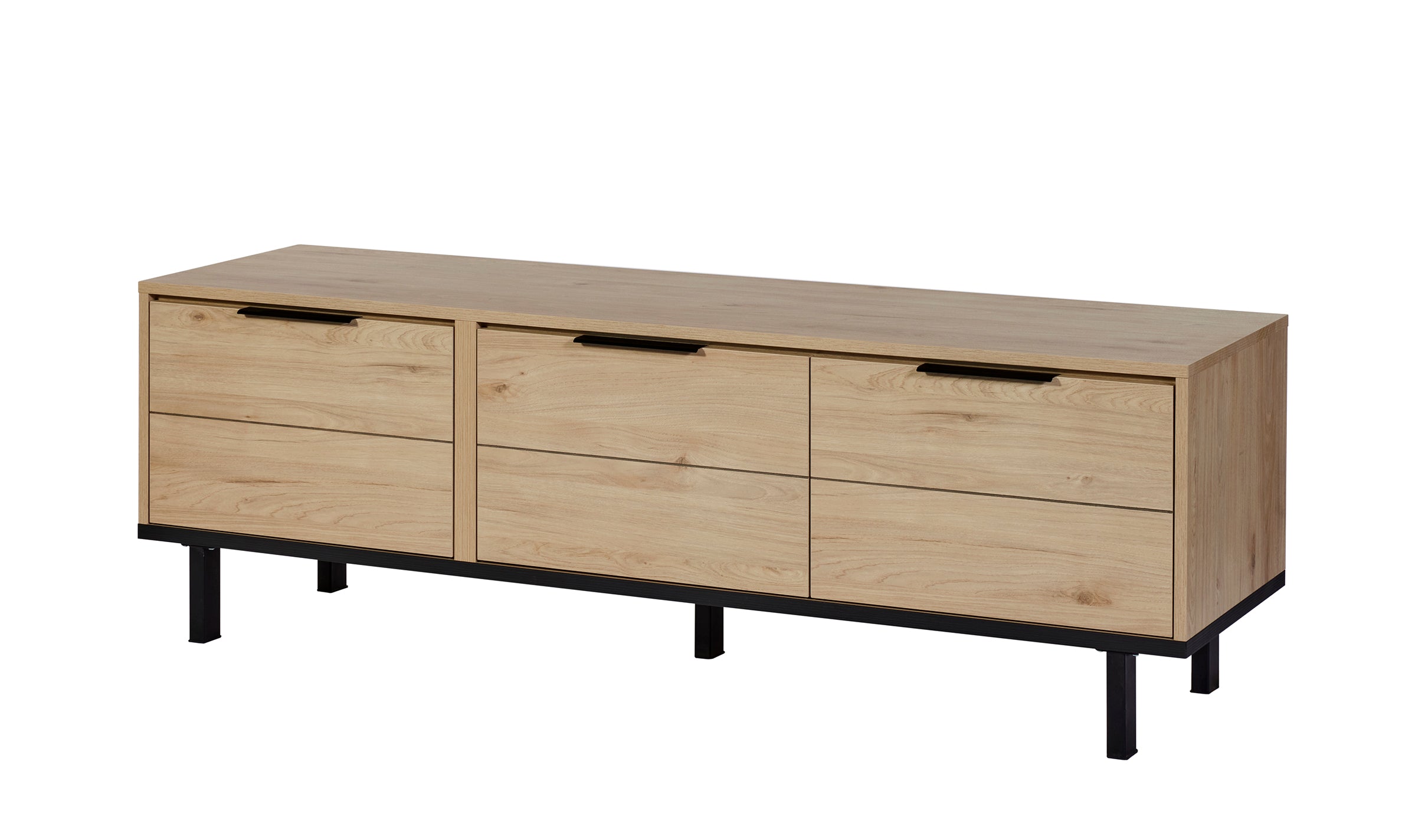 GBO - Meuble TV Toby – 172x55x46 cm – Chêne Castella