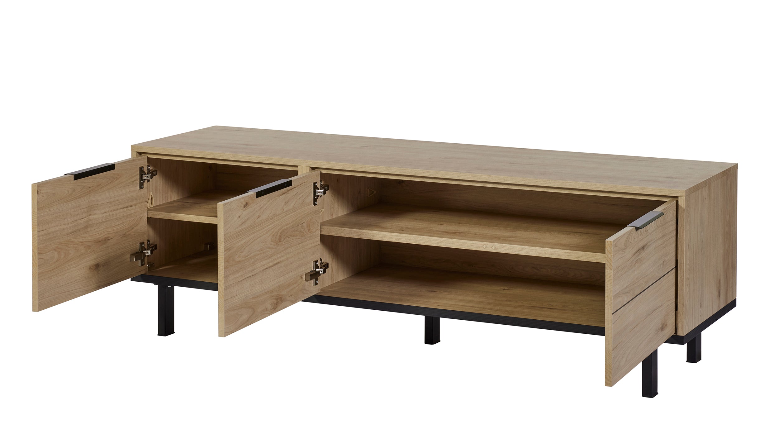 GBO - Meuble TV Toby – 172x55x46 cm – Chêne Castella