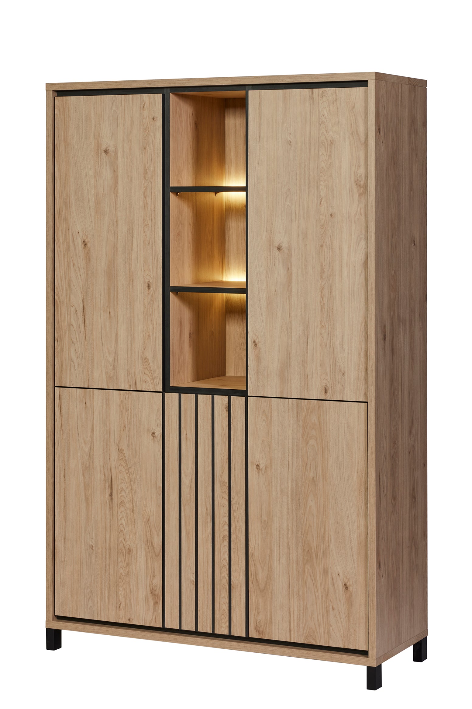 GBO - Bar Travis – 117x185x45 cm – Castella/Nox – avec éclairage