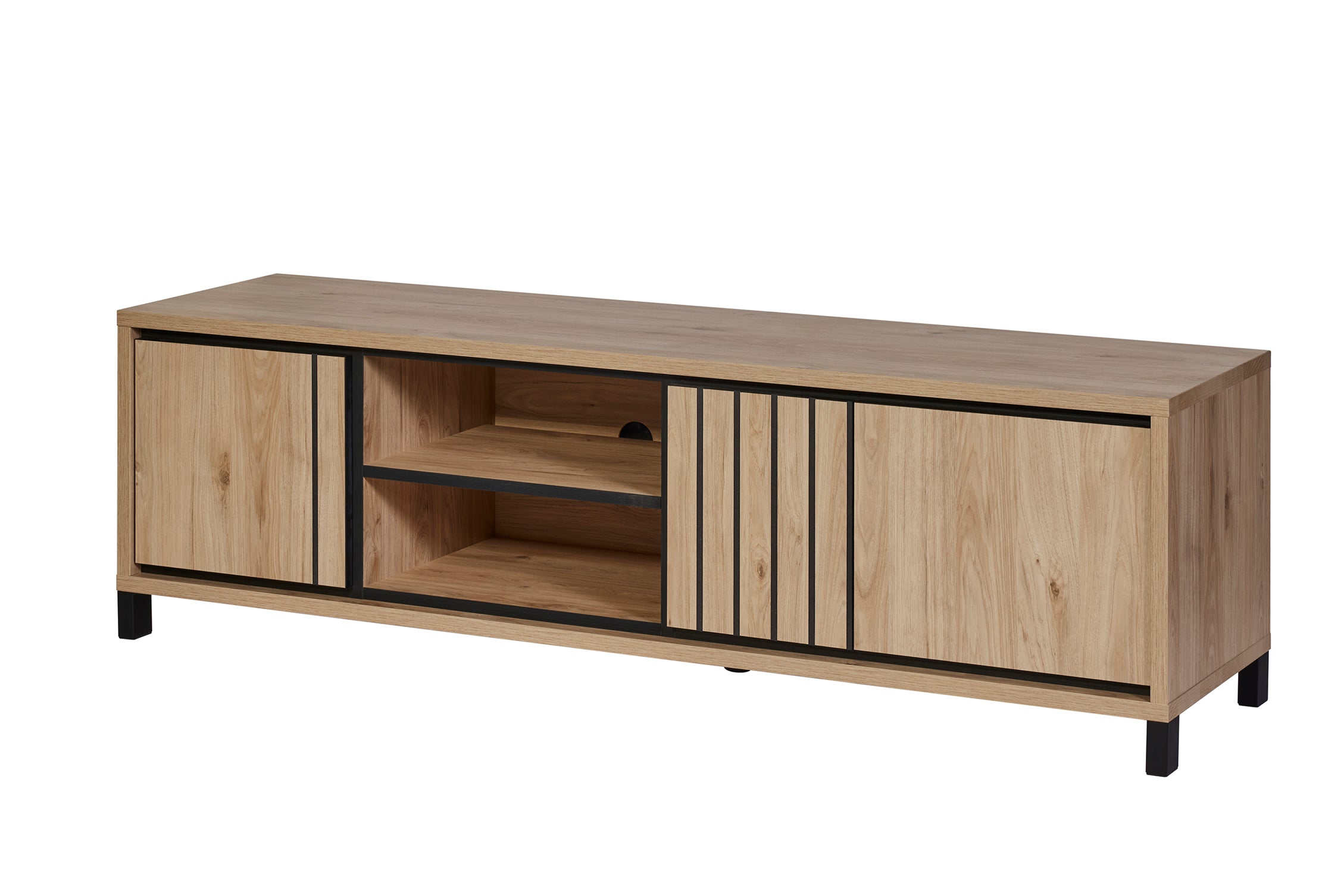 GBO - Meuble TV Travis – 170x50x45 cm – Castella/Nox